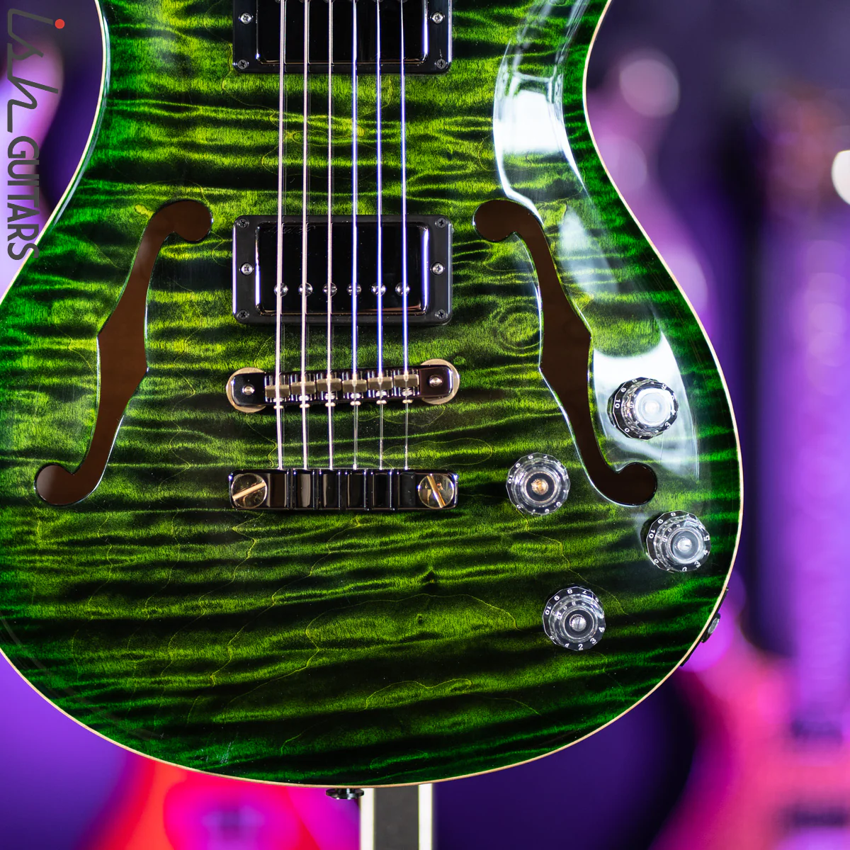 PRS McCarty 594 Hollowbody II Wood Library Jade Green Burst One-Piece Top & Back! - Image 5