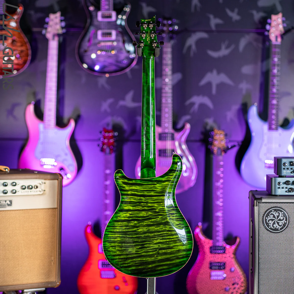 PRS McCarty 594 Hollowbody II Wood Library Jade Green Burst One-Piece Top & Back! - Image 8