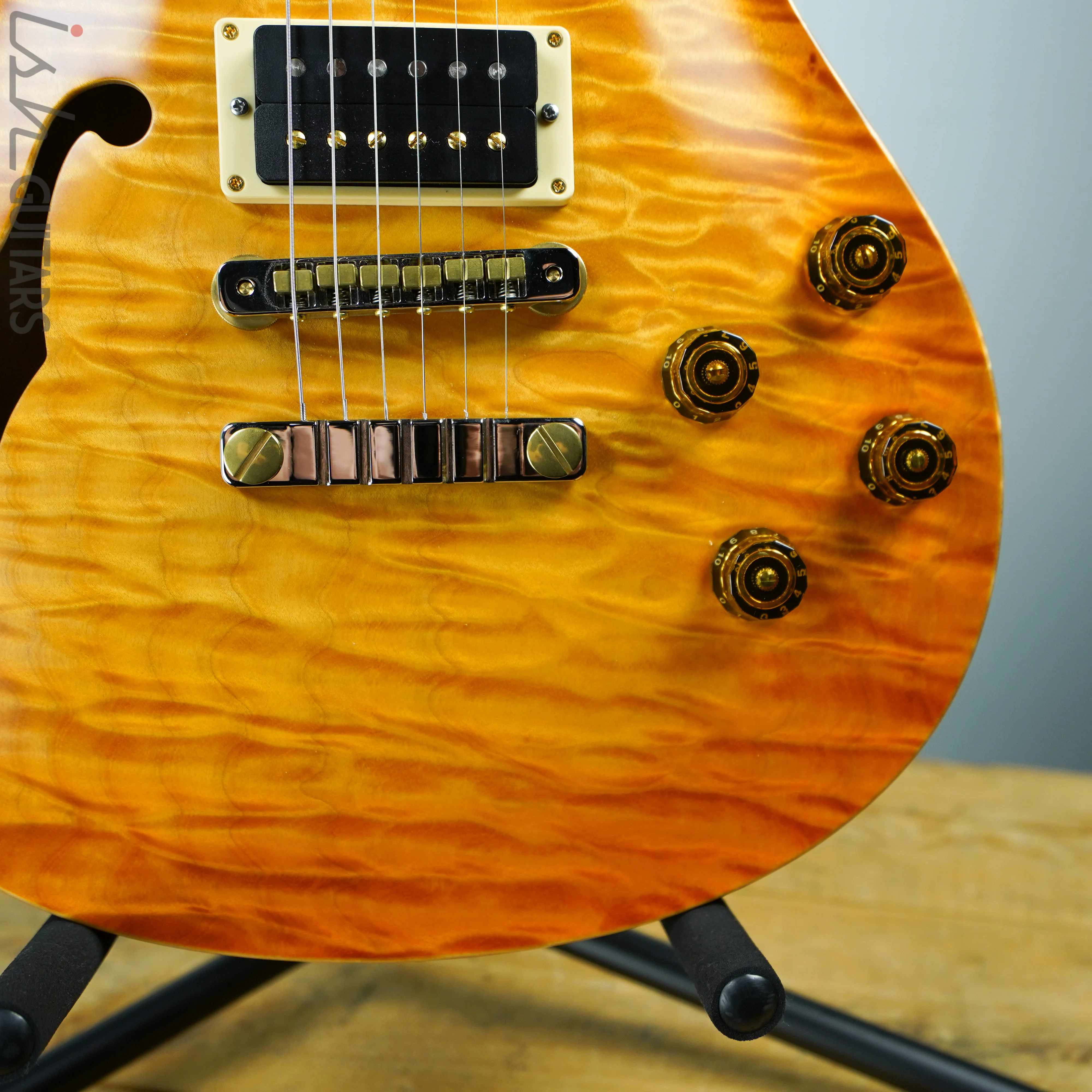 PRS Singlecut McCarty 594 Semi-Hollow Private Stock Satin Citrine Glow - Image 4