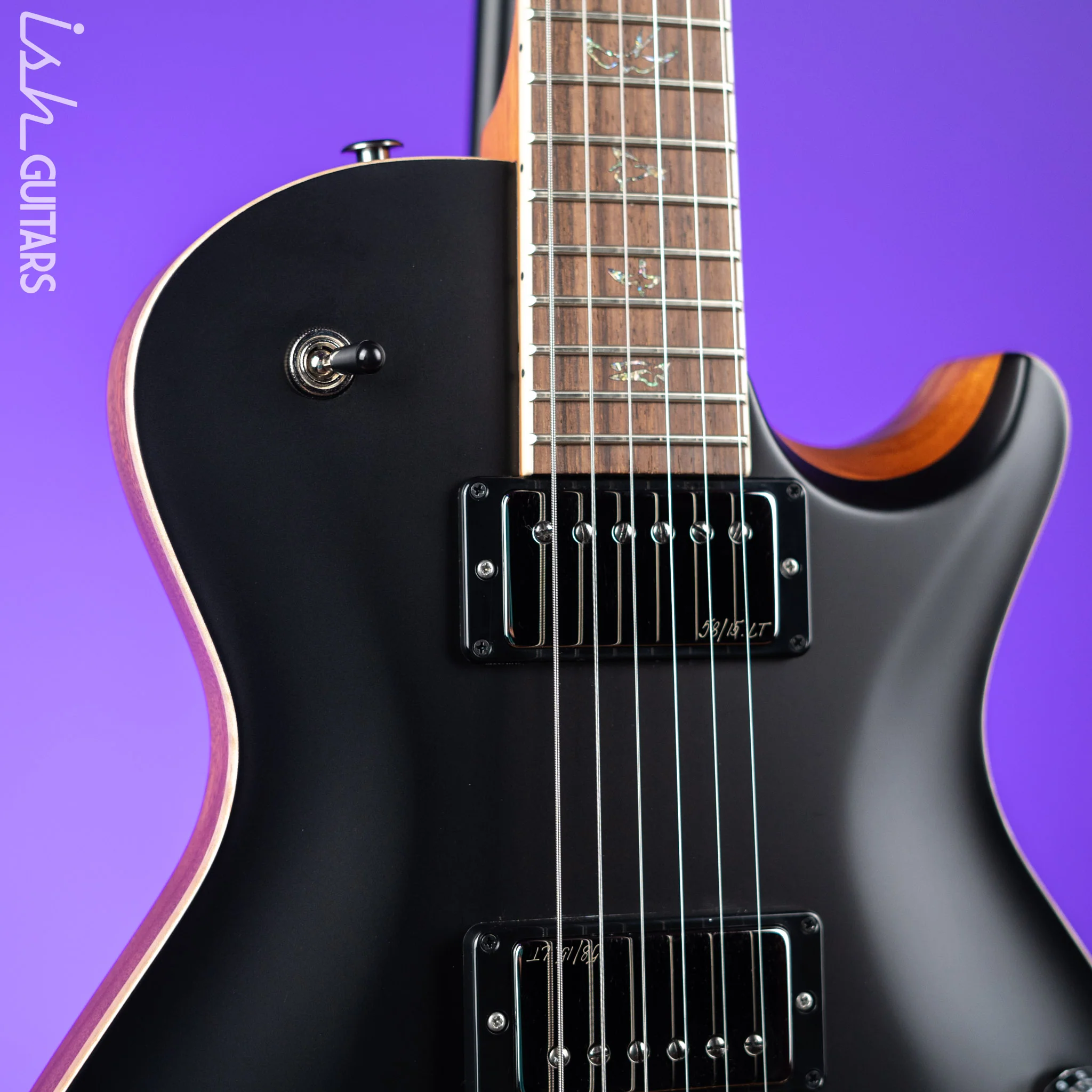 PRS McCarty 594 Singlecut Wood Library Brazilian Rosewood Fretboard Black Satin - Image 3