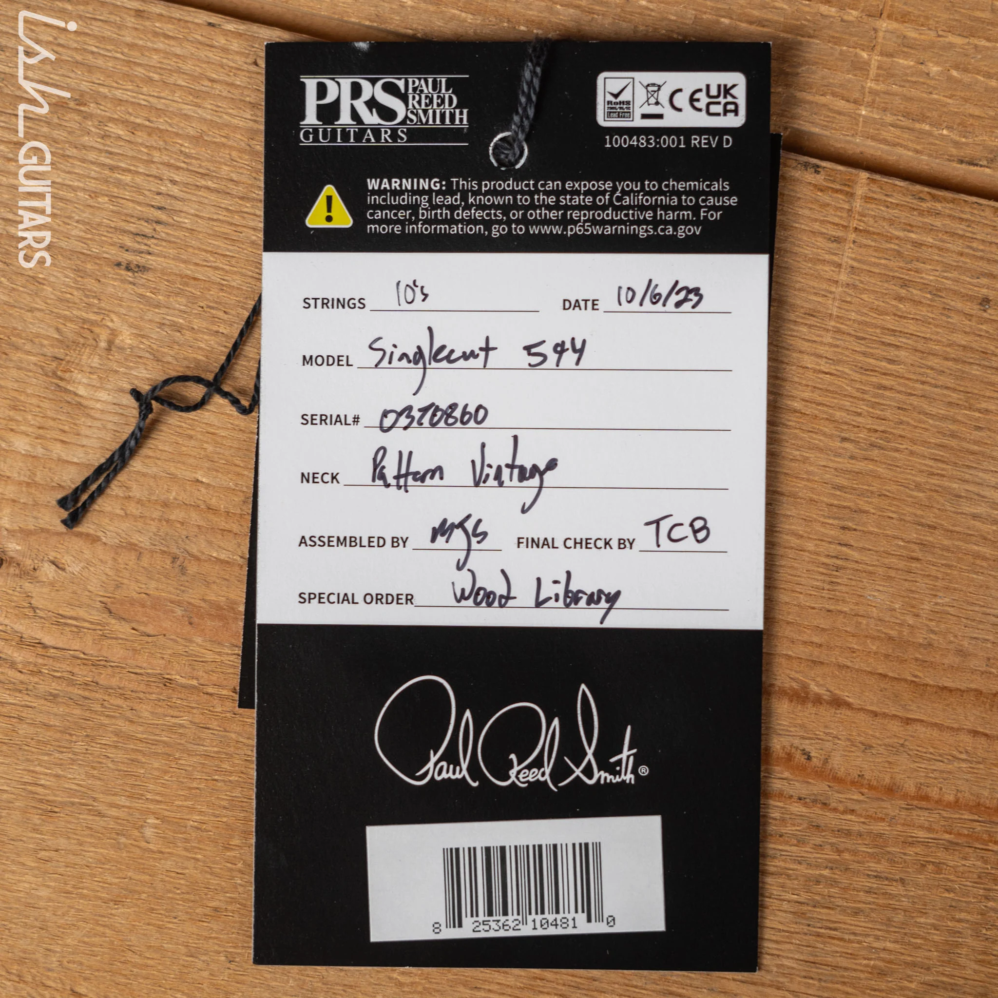 PRS McCarty 594 Singlecut Wood Library East Indian Rosewood Antique White Satin - Image 11