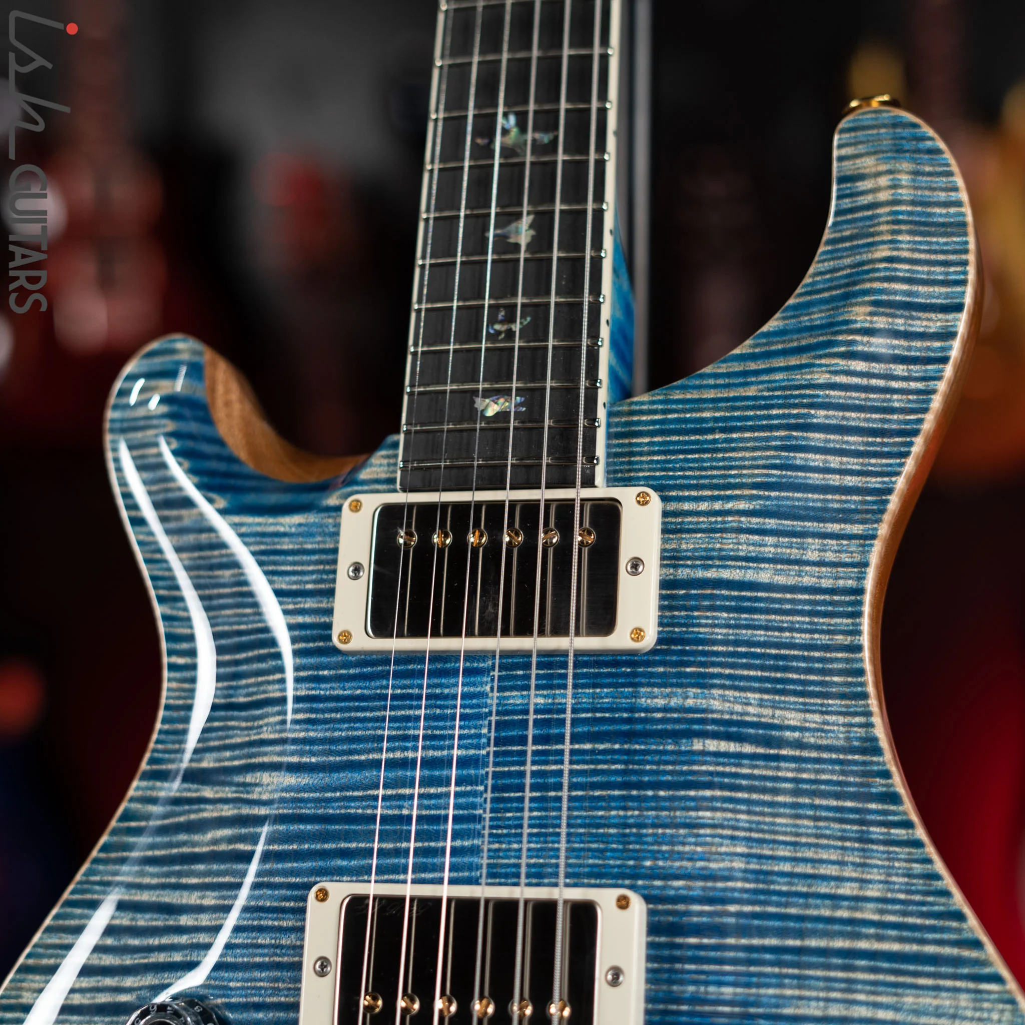PRS McCarty Lefty Wood Library Faded Blue Jean Artist Flame Maple - Image 3