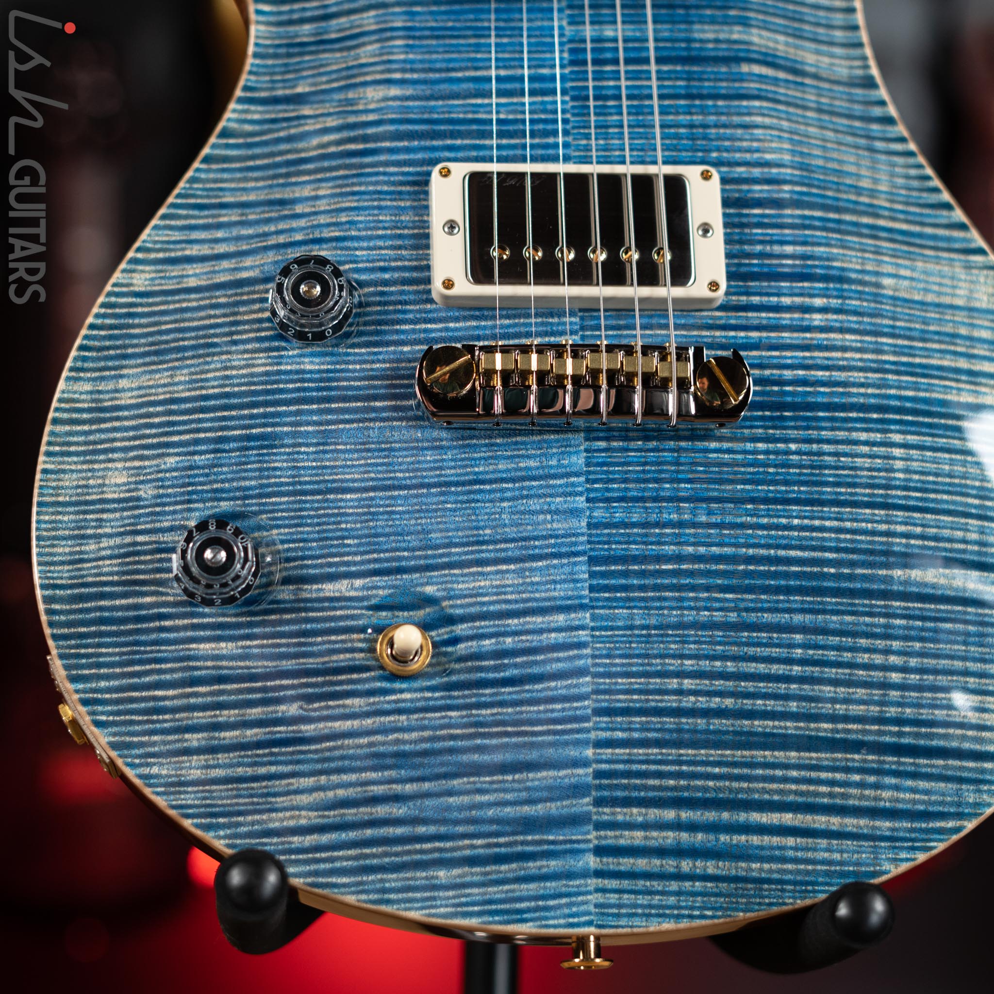 PRS McCarty Lefty Wood Library Faded Blue Jean Artist Flame Maple - Image 4