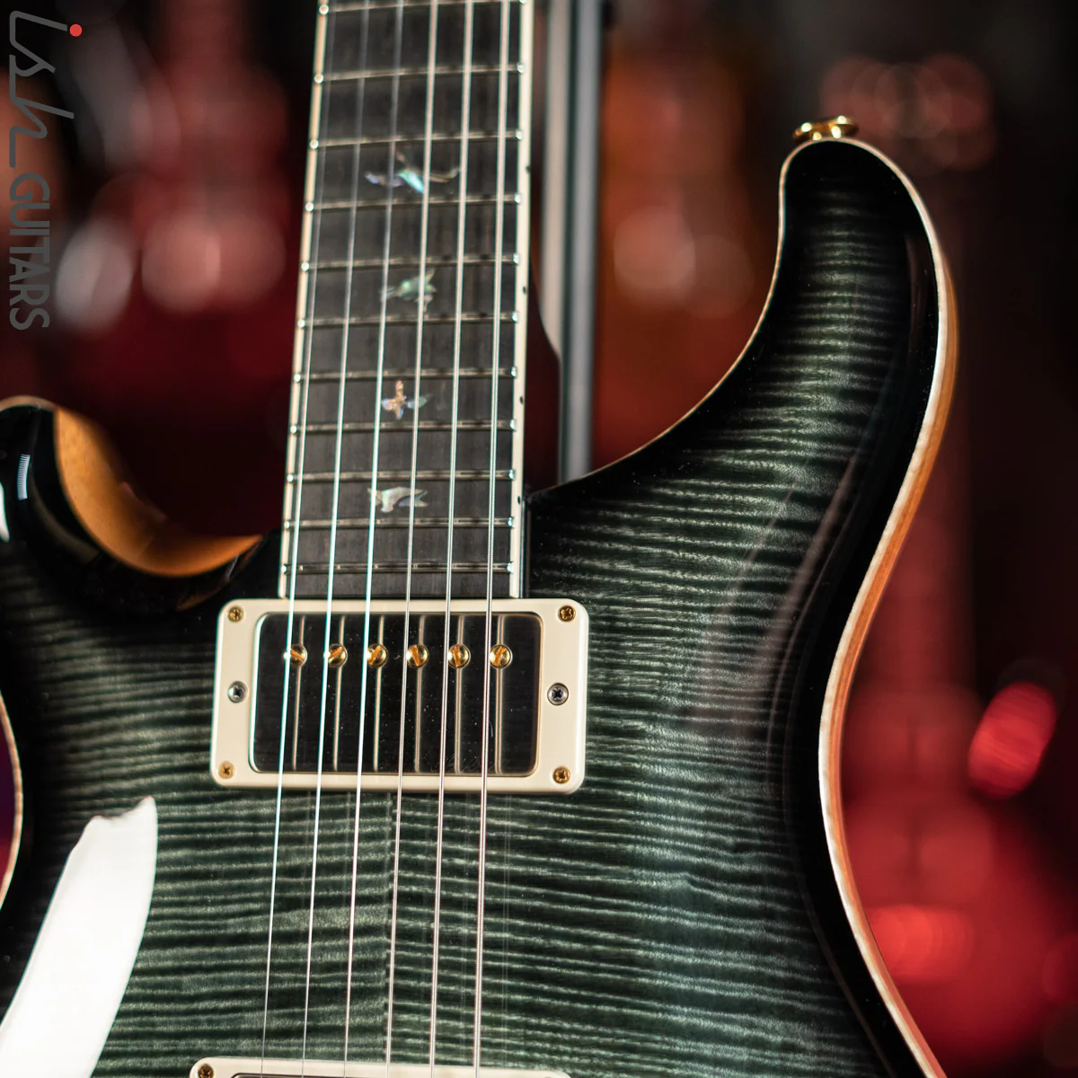 PRS McCarty Lefty Wood Library Trampas Green Smokeburst Artist Flame Maple - Image 3
