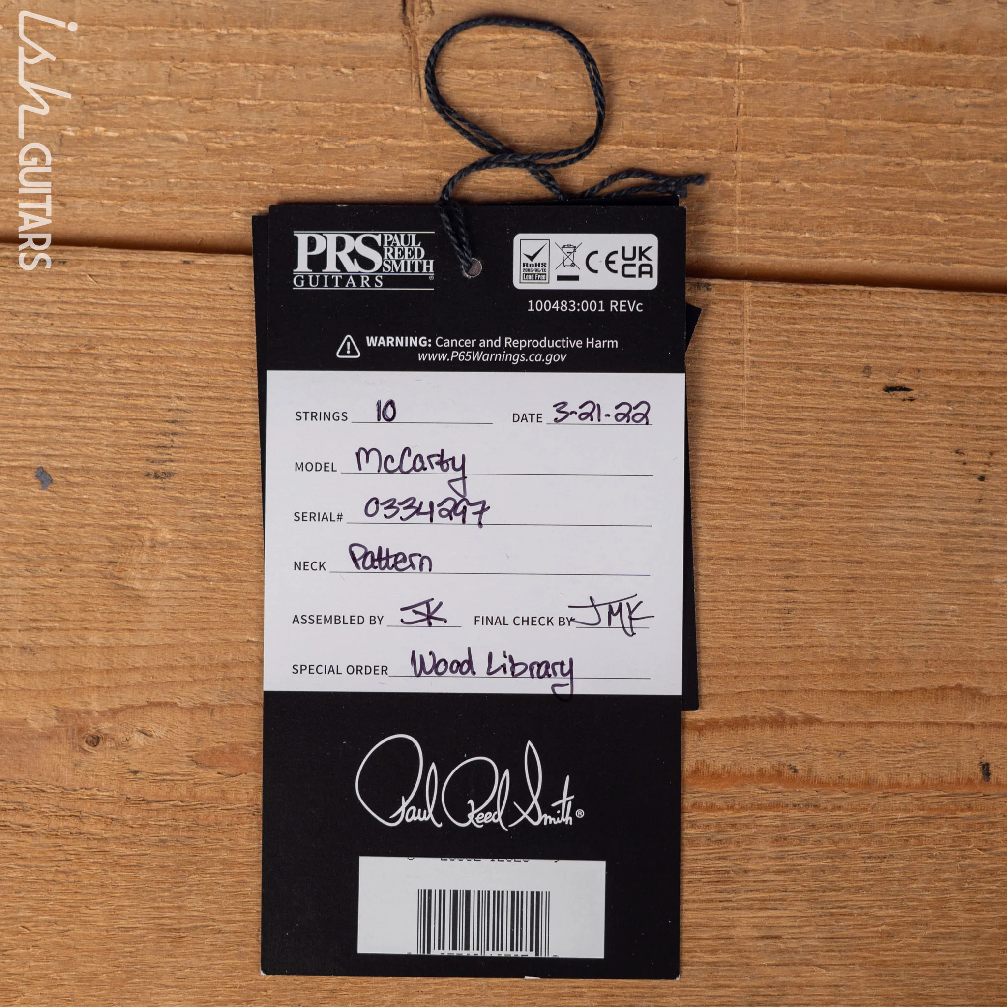 PRS McCarty Lefty Wood Library Yellow Tiger Artist Flame Maple Demo - Image 11