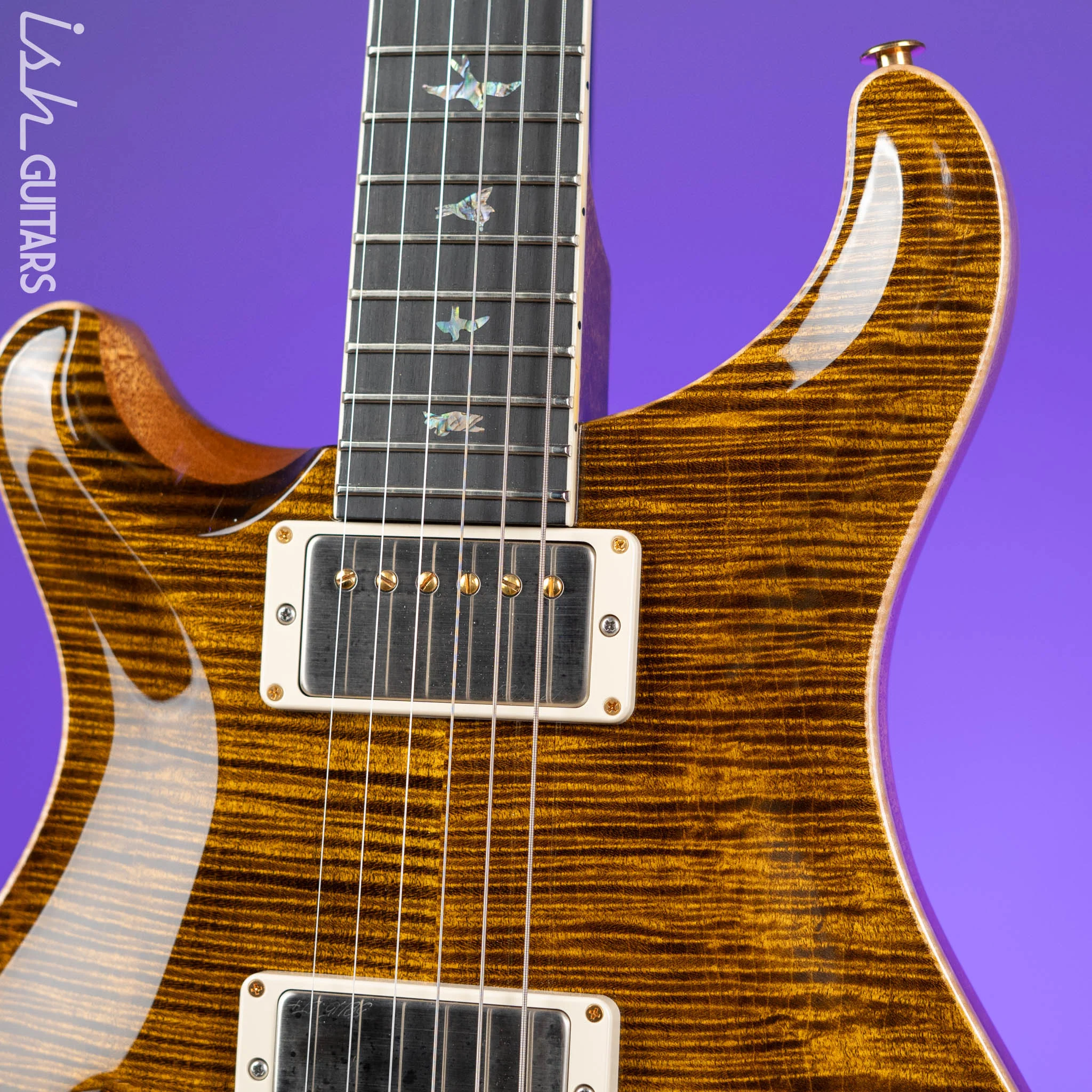 PRS McCarty Lefty Wood Library Yellow Tiger Artist Flame Maple Demo - Image 3