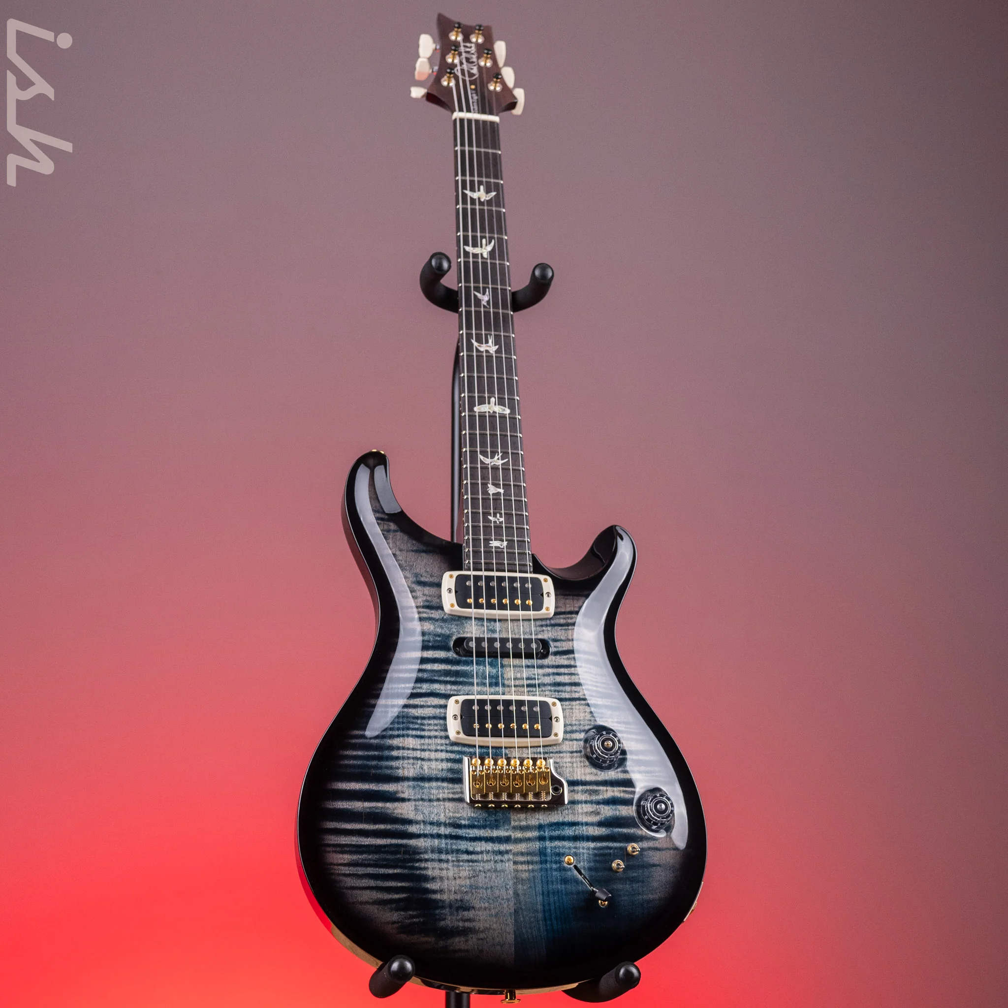 PRS Modern Eagle V 10-Top Faded Whale Blue w/ Black Wrap Burst Demo - Image 2