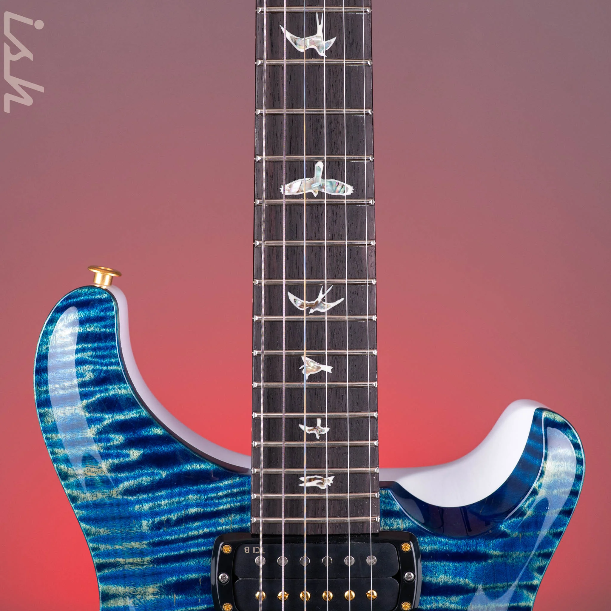 PRS Modern Eagle V 10-Top River Blue Pearl Back - Image 6