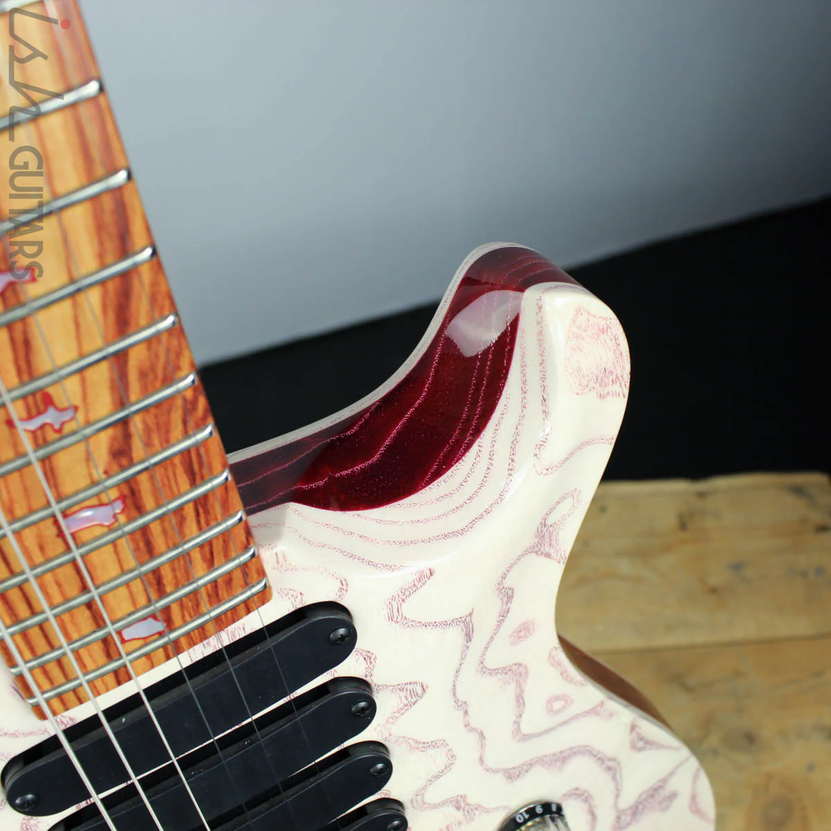 PRS Paul Reed Smith Private Stock Custom 24 Multi-Scale Figured Swamp Ash White Wash Red Grainfiller - Image 6