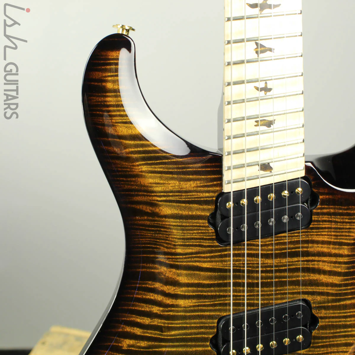 PRS Private Stock Multi Scale Custom 24 Tiger Eye Smoked Burst 1 Piece Maple Body - Image 3
