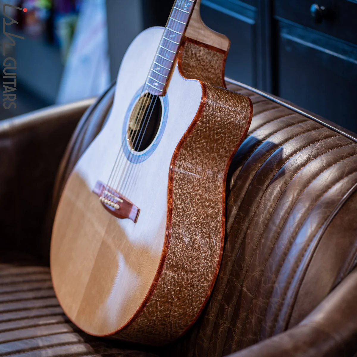 PRS Private Stock Angelus White Bubinga Pink Ivory Acoustic Guitar - Image 10