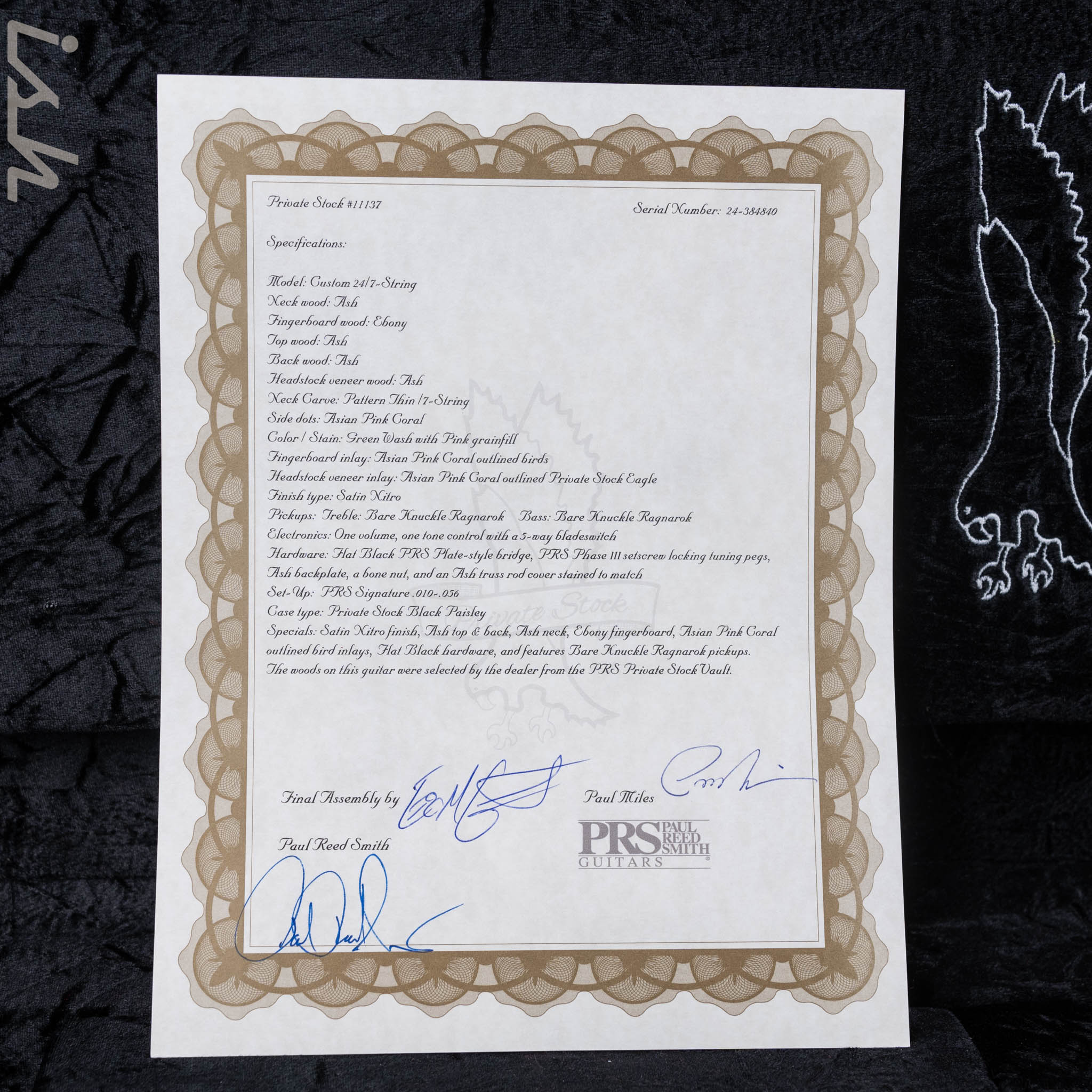 PRS Private Stock Custom 24 7-String Swamp Ash & Bare Knuckle Pickups - Image 14