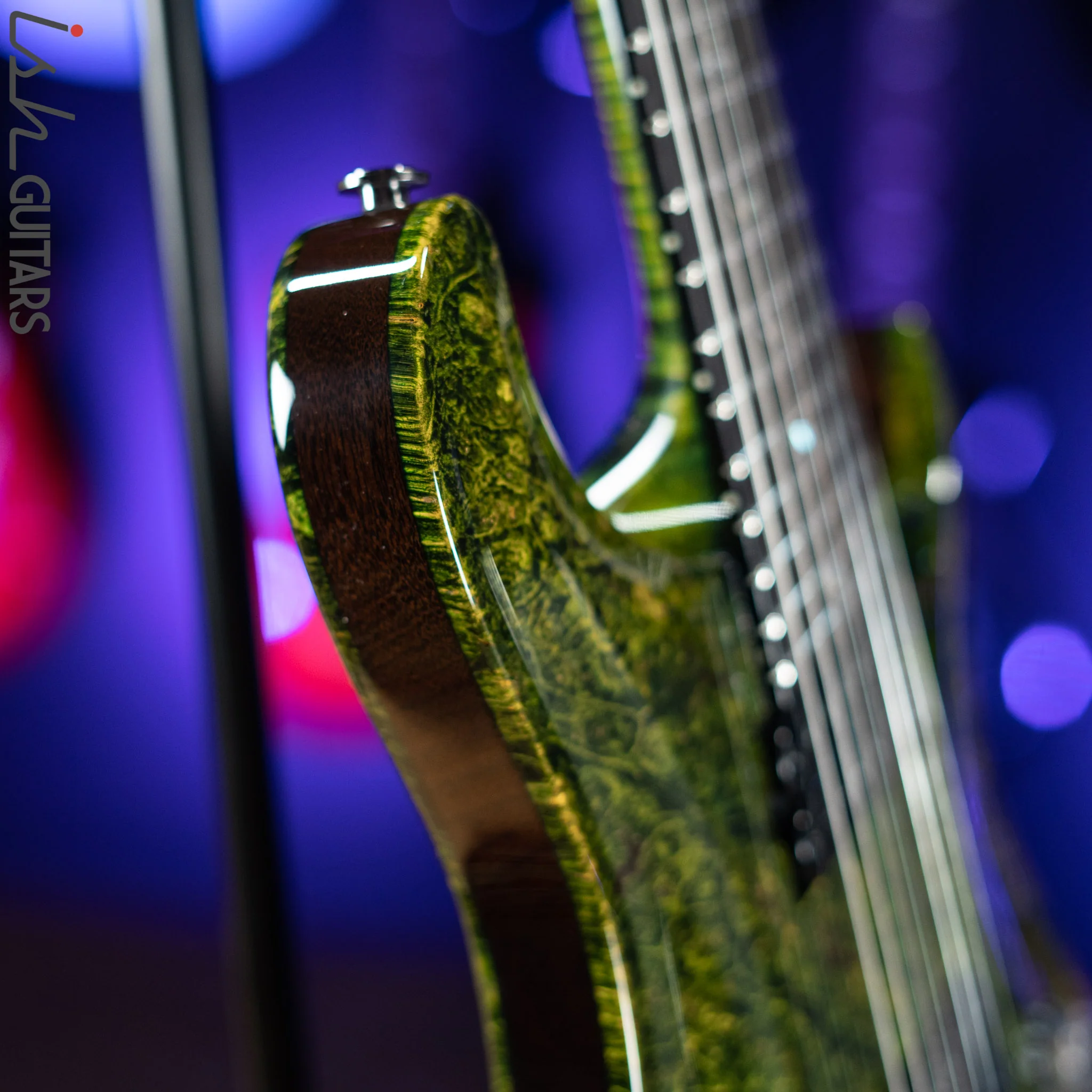 PRS Private Stock Custom 24 Multi-scale 7-String Burl Maple Rainforest Green Gloss - Image 8