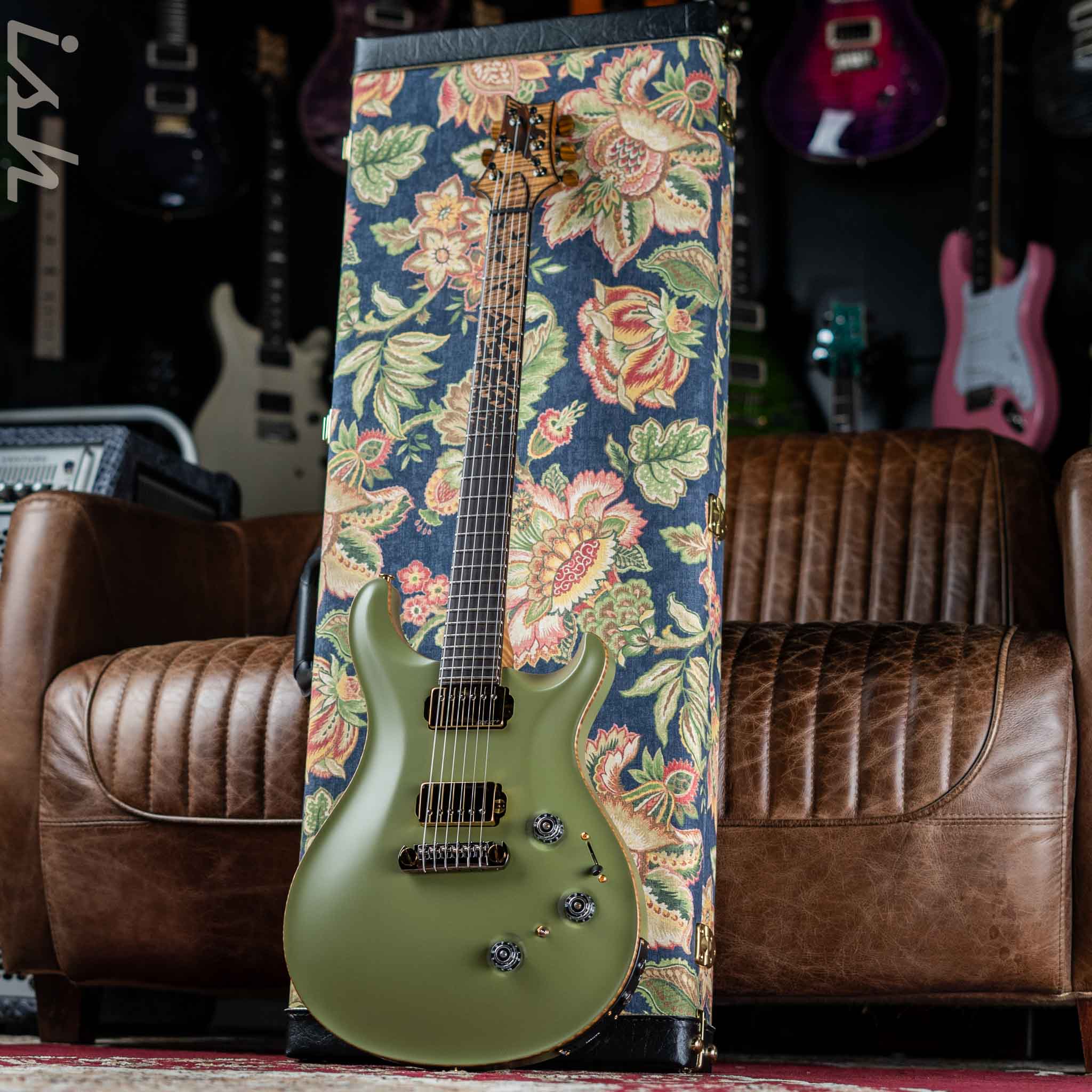 PRS Private Stock Custom 24 Piezo Stoptail 'Opaque Study' Olive Drab Green - Image 13