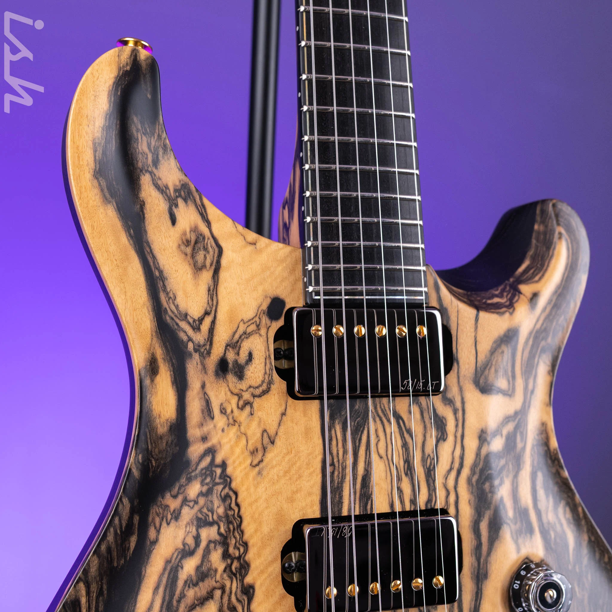 PRS Private Stock Custom 24 Semi-Hollow Stoptail Pale Moon Ebony - Image 4