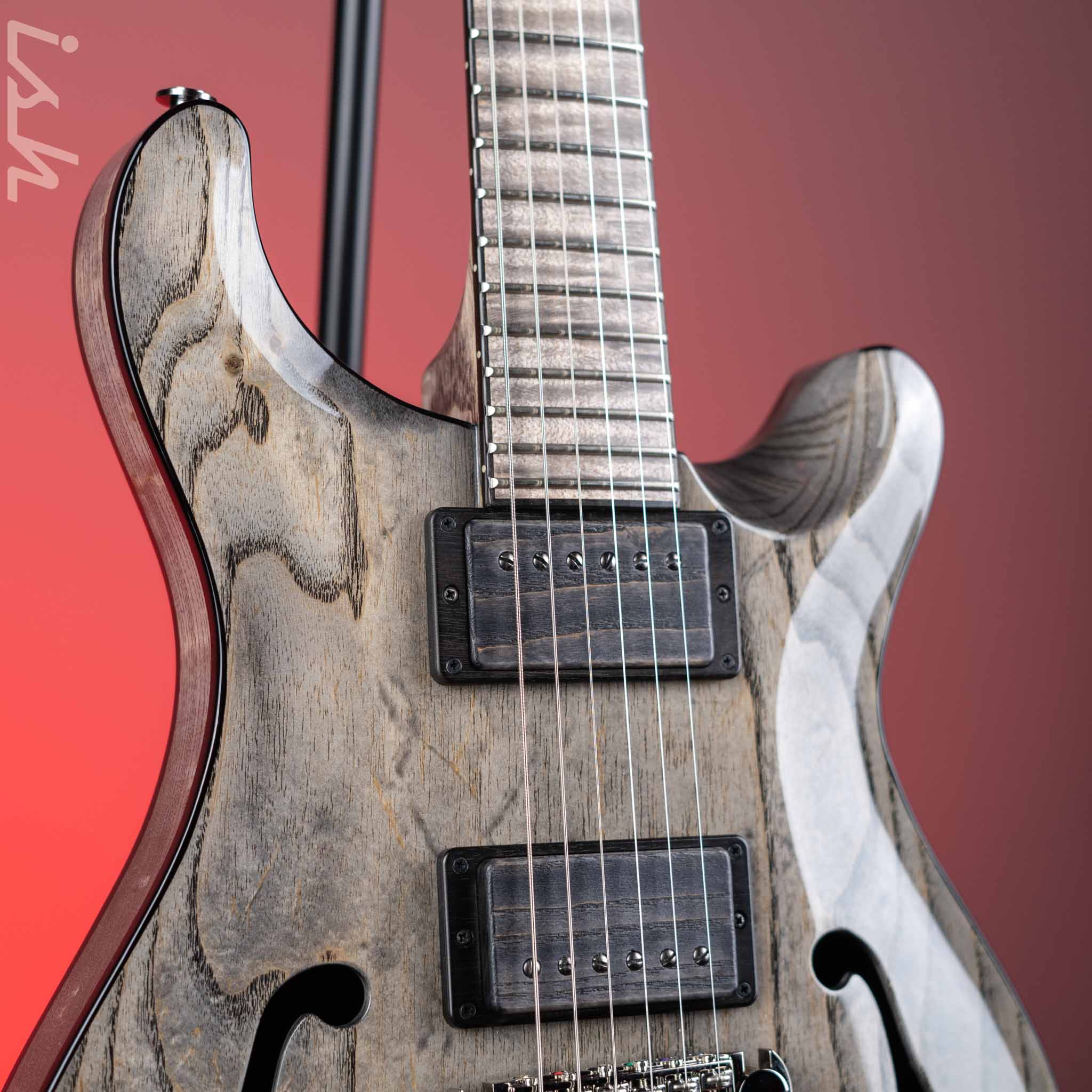 2021 PRS Private Stock Hollowbody II Piezo 24 Fret Swamp Ash Grey Wash - Image 3