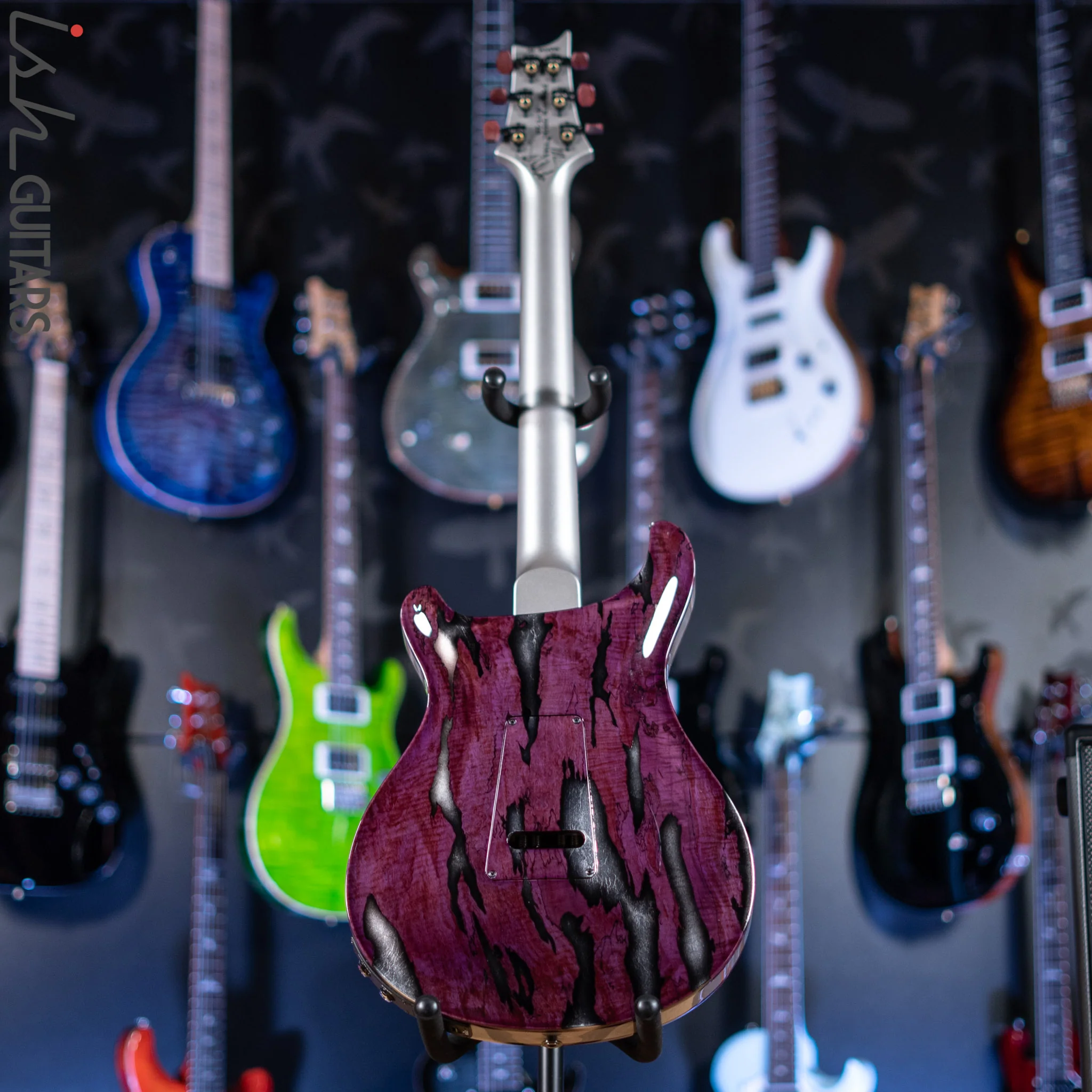 PRS Private Stock Hollowbody II Tremolo Piezo Spalted Maple Purple - Image 12