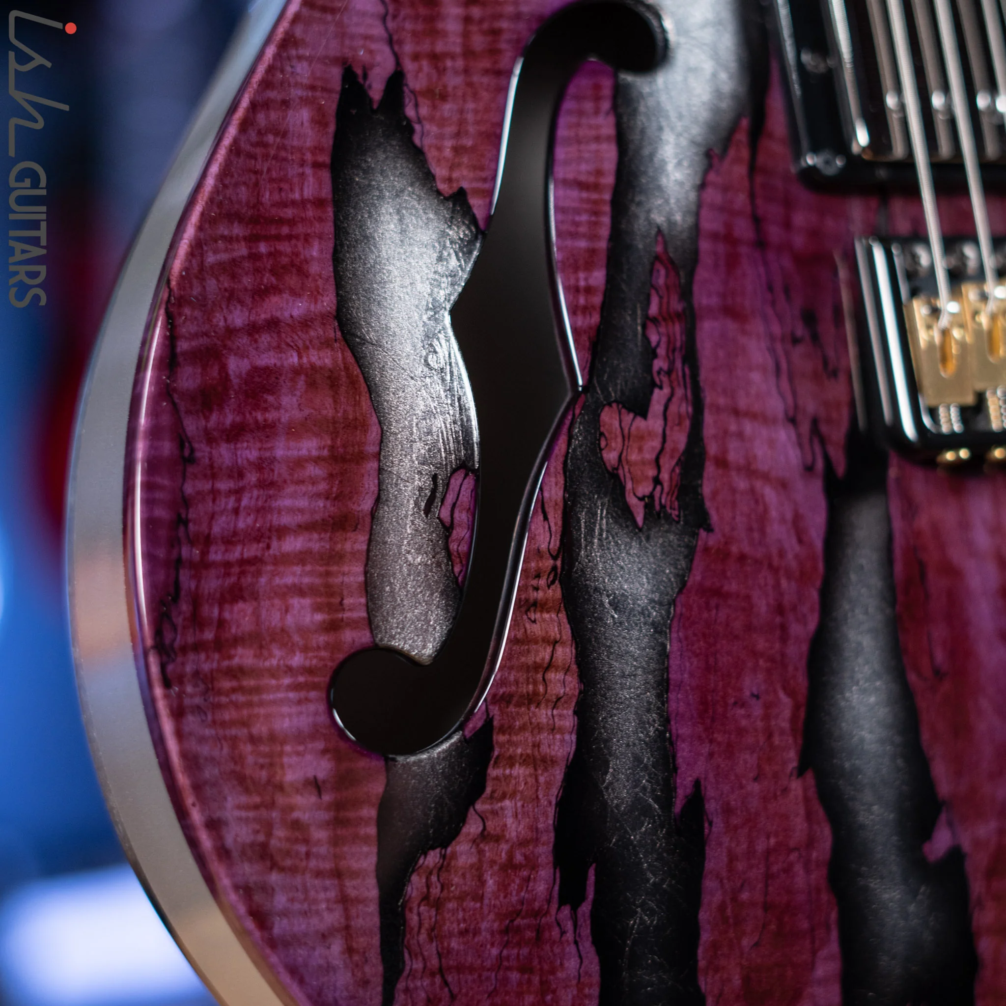 PRS Private Stock Hollowbody II Tremolo Piezo Spalted Maple Purple - Image 8
