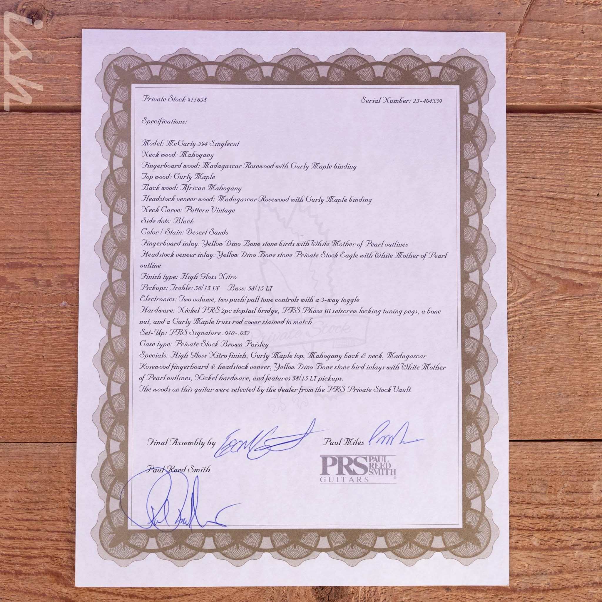 PRS Private Stock McCarty 594 Singlecut Desert Sands Demo - Image 15
