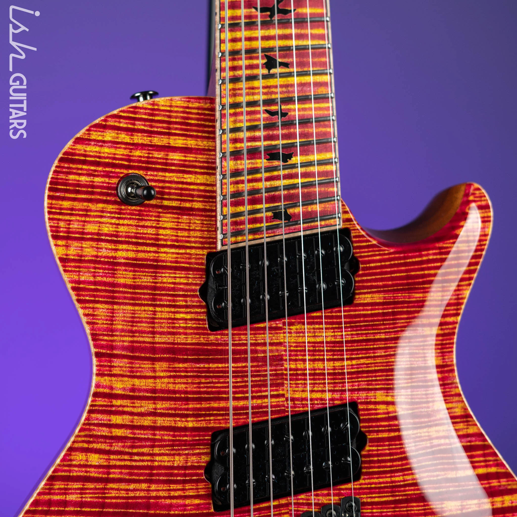 PRS Private Stock Singlecut 7-String Multi-Scale Raspberry Lemon Stripe - Image 3