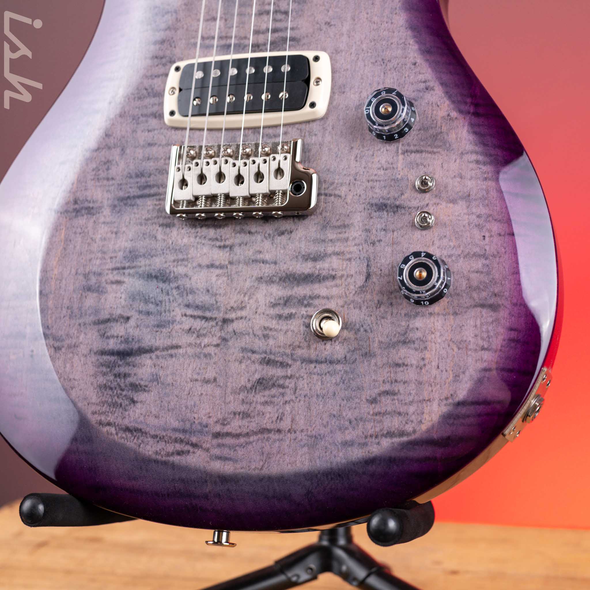 PRS S2 Custom 24-08 Electric Guitar Faded Grey Black Purple Burst - Image 4