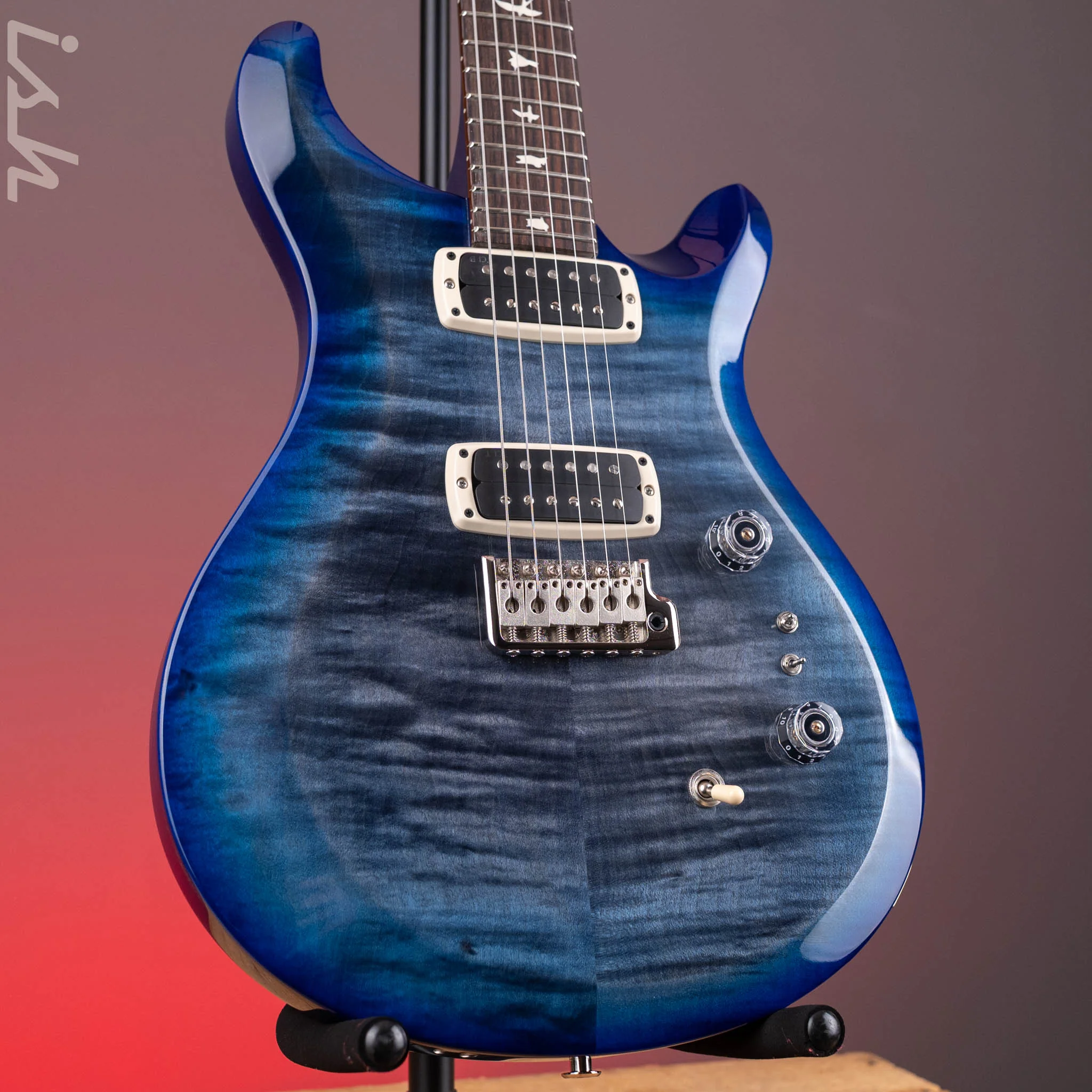 PRS S2 Custom 24-08 Faded Gray Black Blue Burst