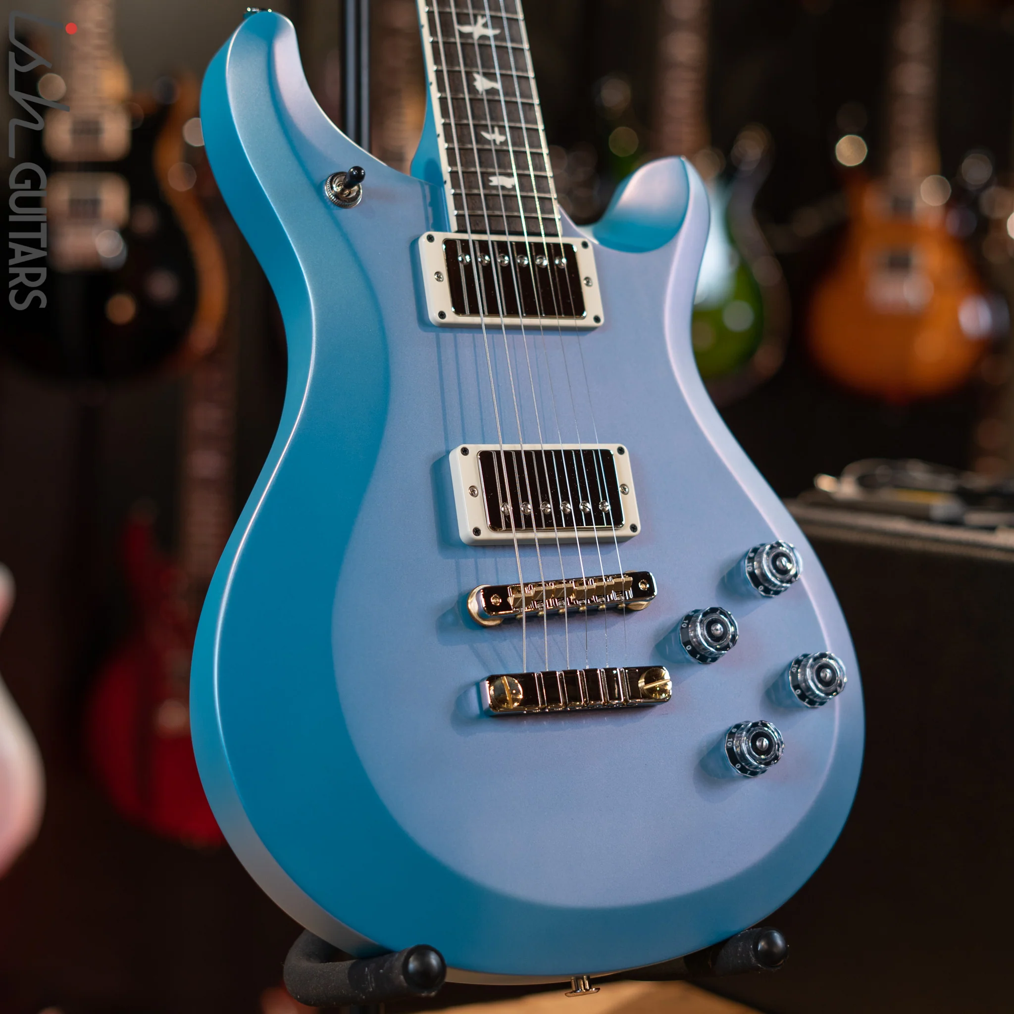 PRS S2 McCarty 594 Electric Guitar Metallic Blue Satin - Image 2