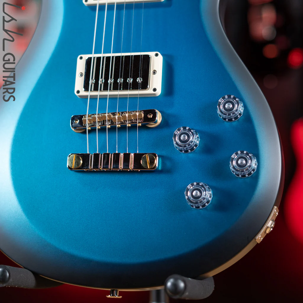 PRS S2 McCarty 594 Electric Guitar Metallic Blue w/ Black Wrap Burst Satin - Image 4