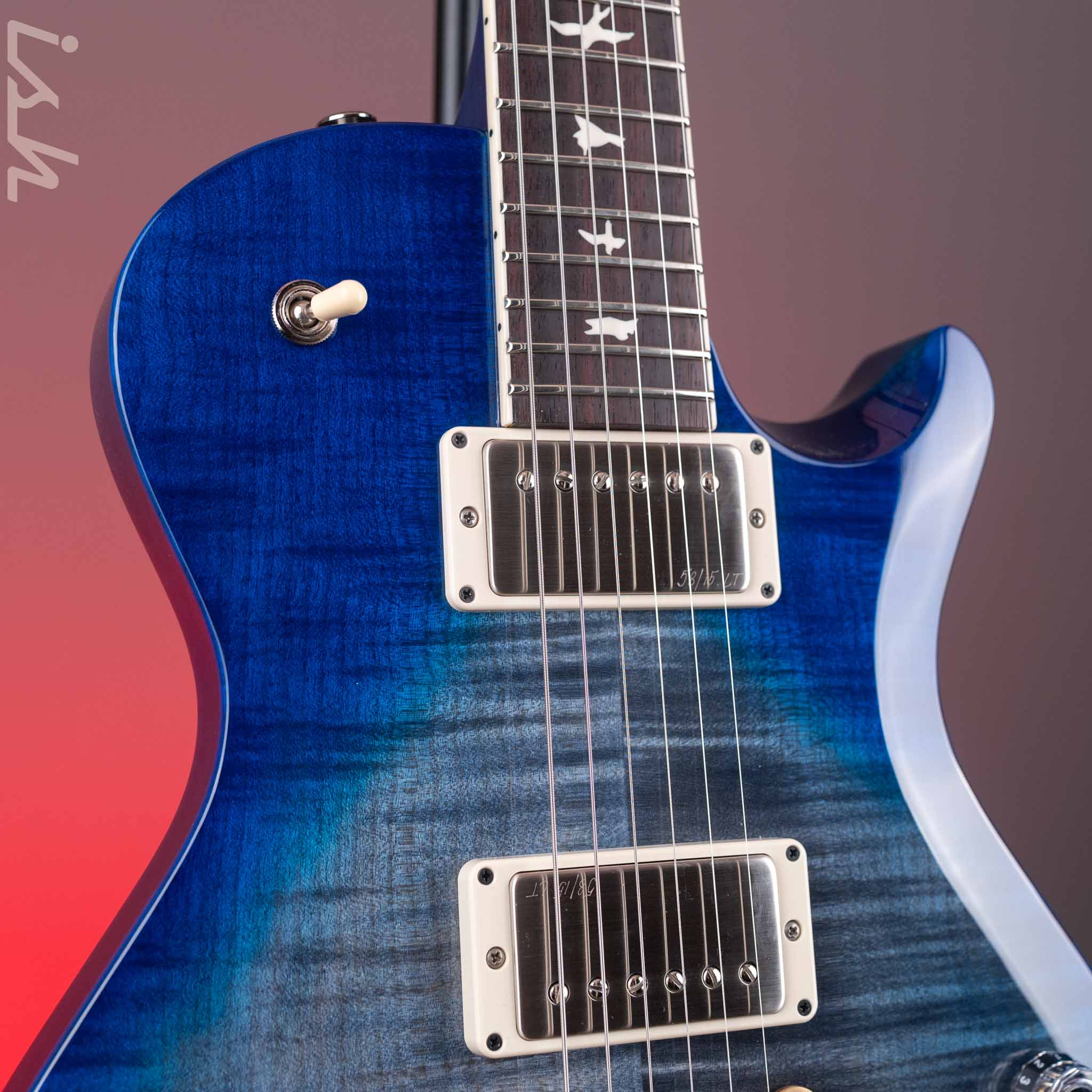 PRS S2 McCarty 594 Singlecut Electric Guitar Faded Gray Black Blue Burst - Image 3