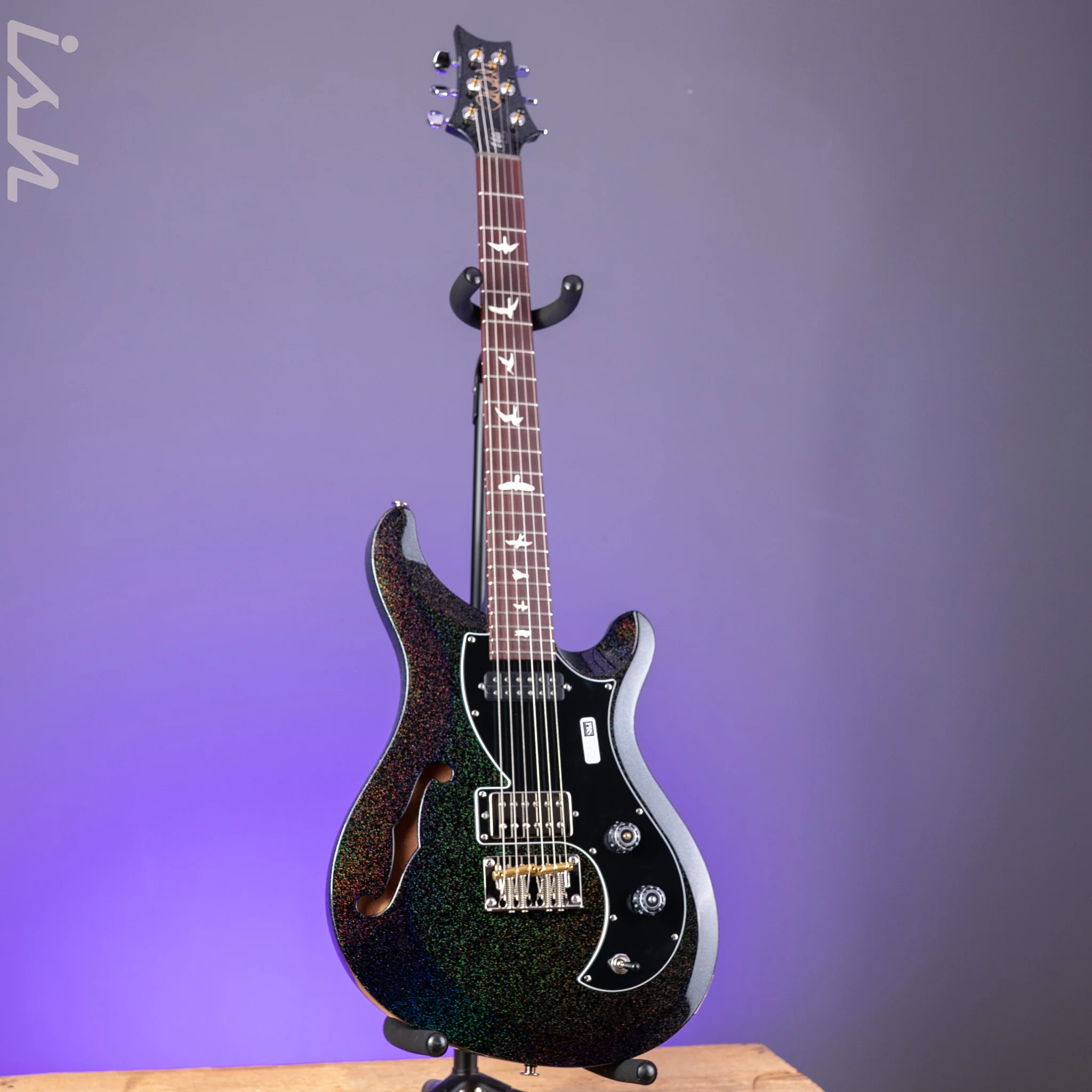 PRS S2 Vela Semi-Hollow Reclaimed Black Rainbow Hollowflake Limited Edition - Image 2