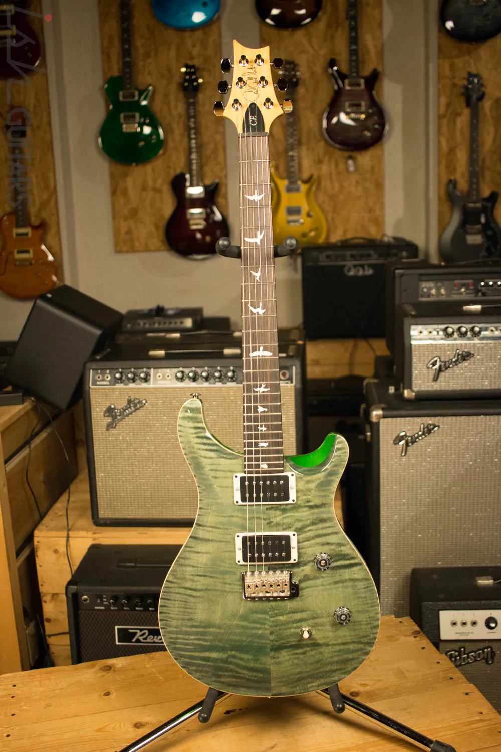 Paul Reed Smith PRS CE24 Custom Color Trampas Green with Metallic Green Back - Image 2