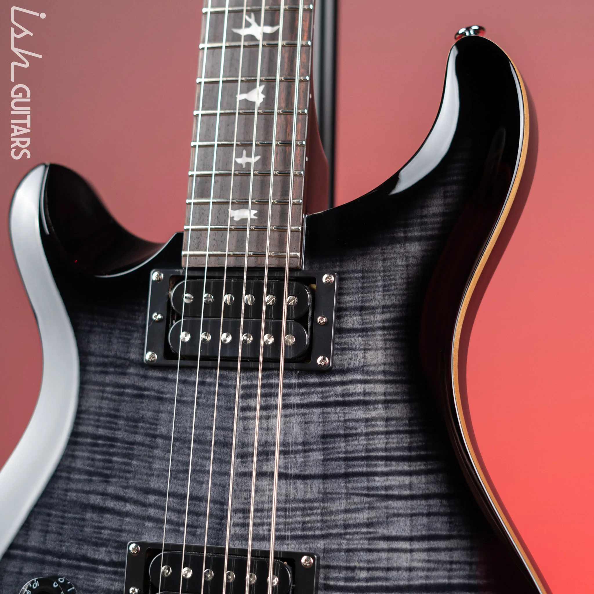 PRS SE 277 Baritone Left Handed Electric Guitar Charcoal Burst - Image 3