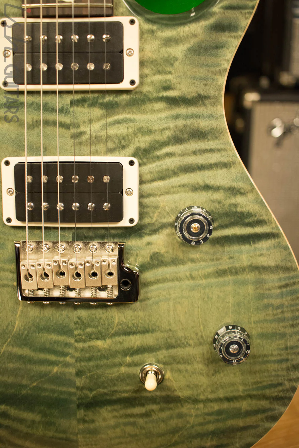 Paul Reed Smith PRS CE24 Custom Color Trampas Green with Metallic Green Back - Image 4