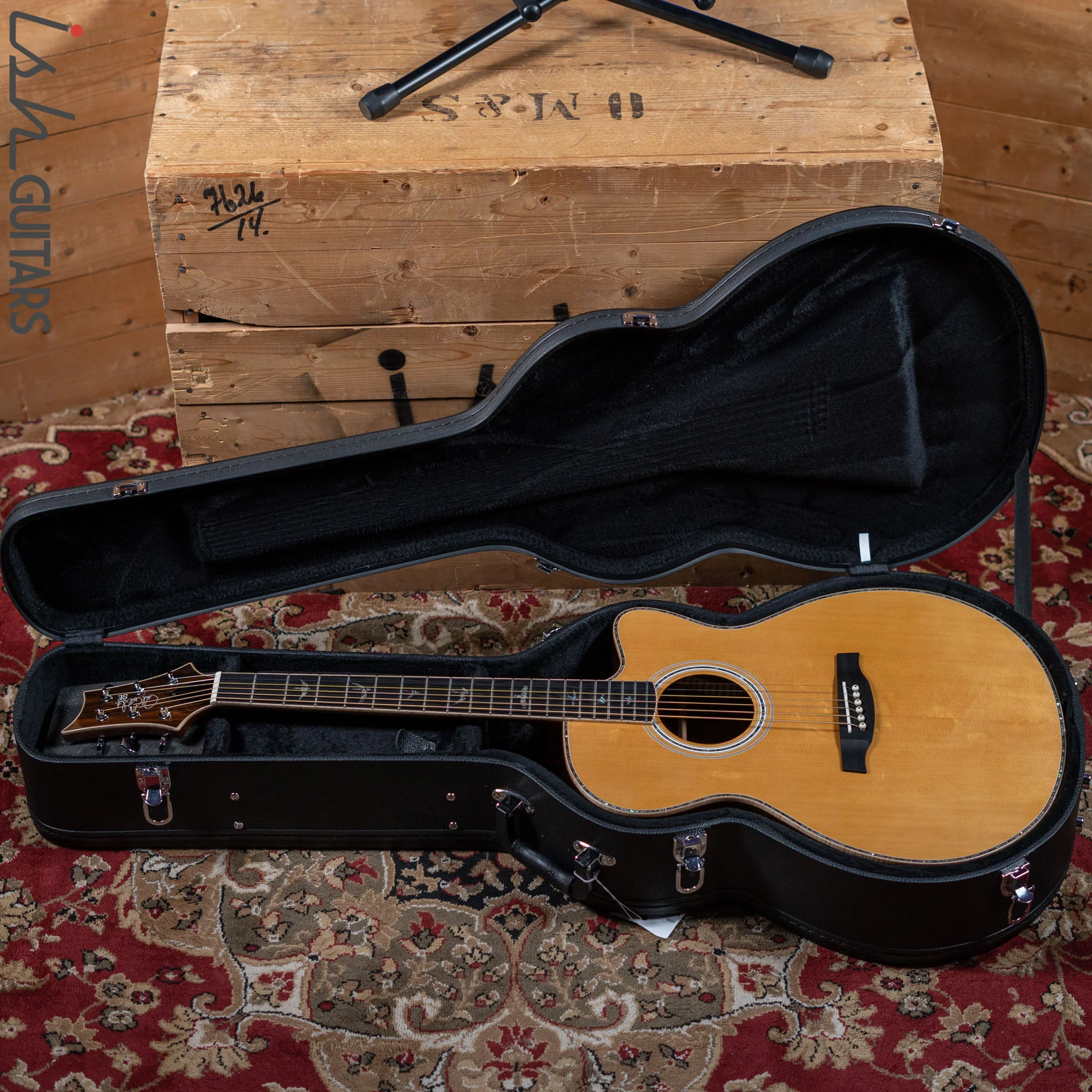 2021 PRS SE A50E Angelus Acoustic-Electric Guitar Black Gold - Image 12