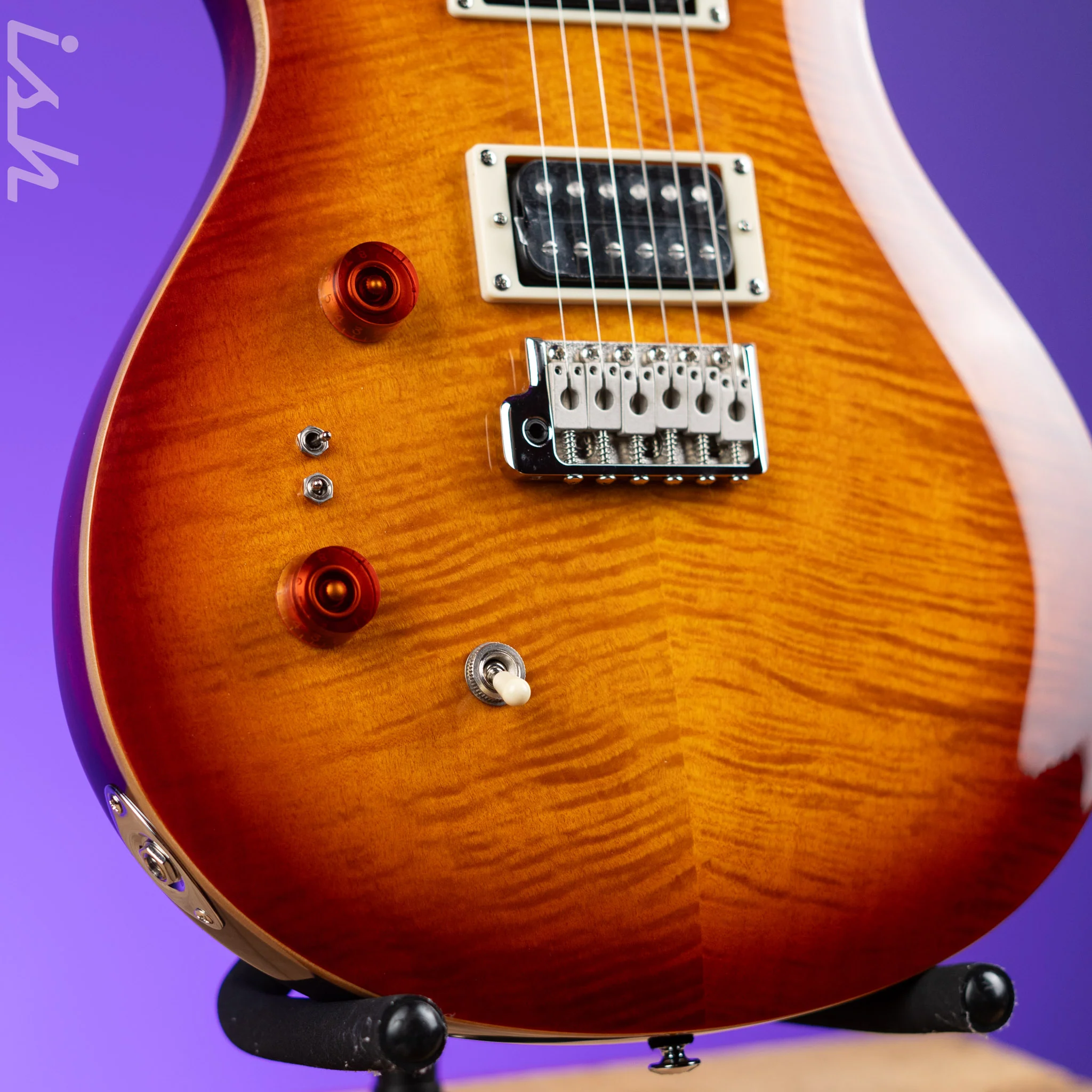 PRS SE Custom 24-08 Left-Handed Electric Guitar Vintage Sunburst - Image 4
