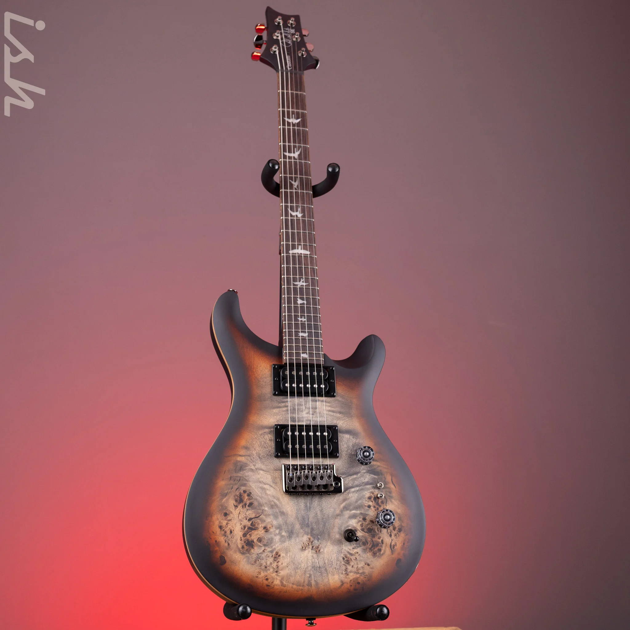 PRS SE Custom 24-08 Poplar Burl Limited Edition Charcoal Cherry Midnight Burst - Image 2