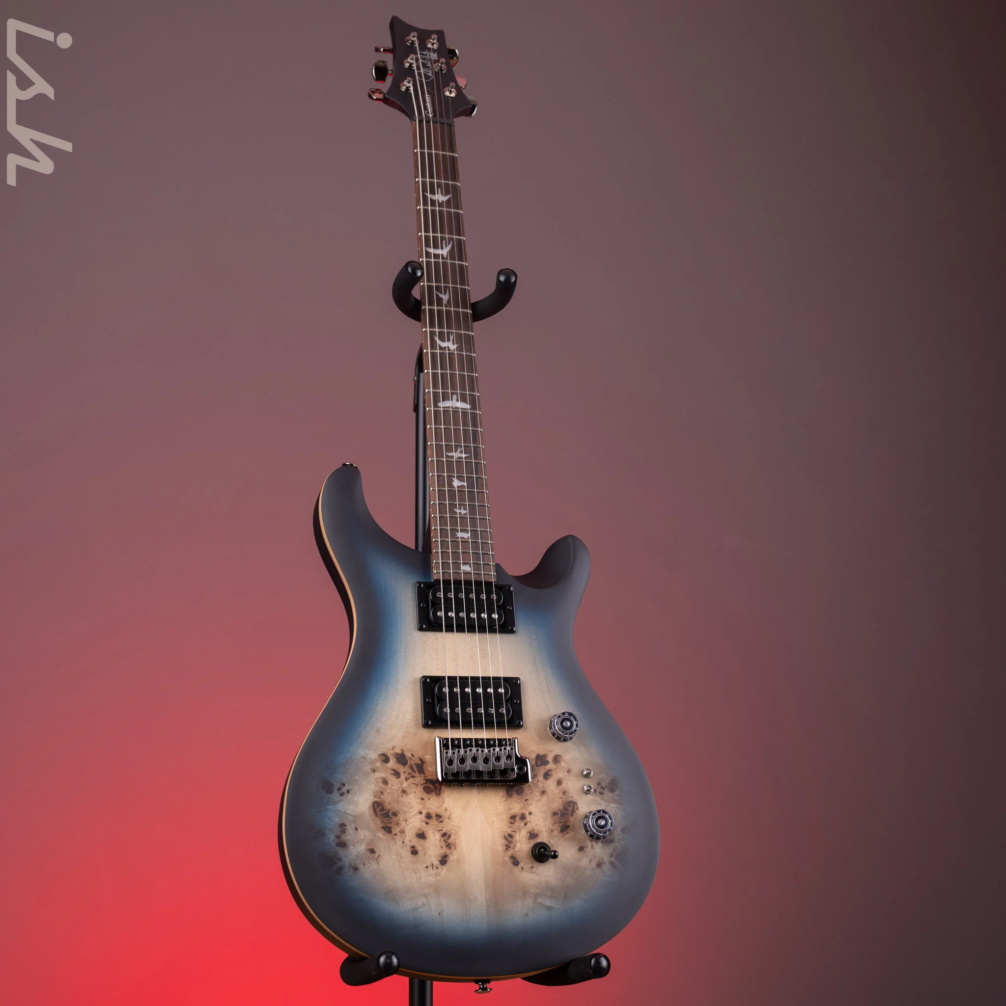 PRS SE Custom 24-08 Poplar Burl Limited Edition Lake Blue Midnight Burst - Image 2