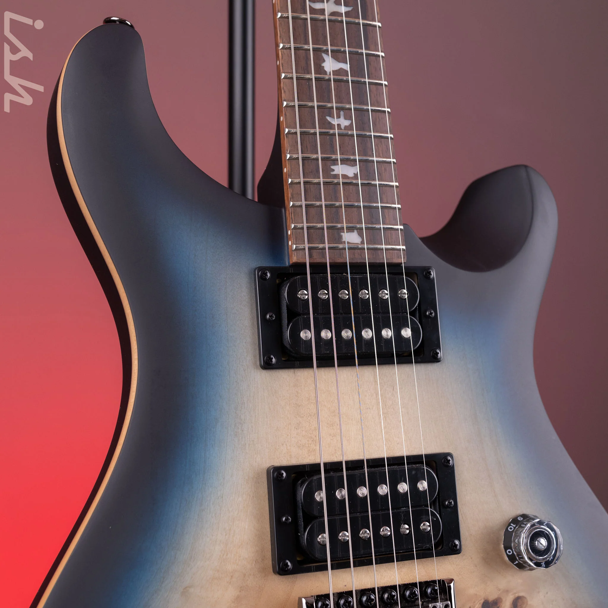 PRS SE Custom 24-08 Poplar Burl Limited Edition Lake Blue Midnight Burst - Image 4