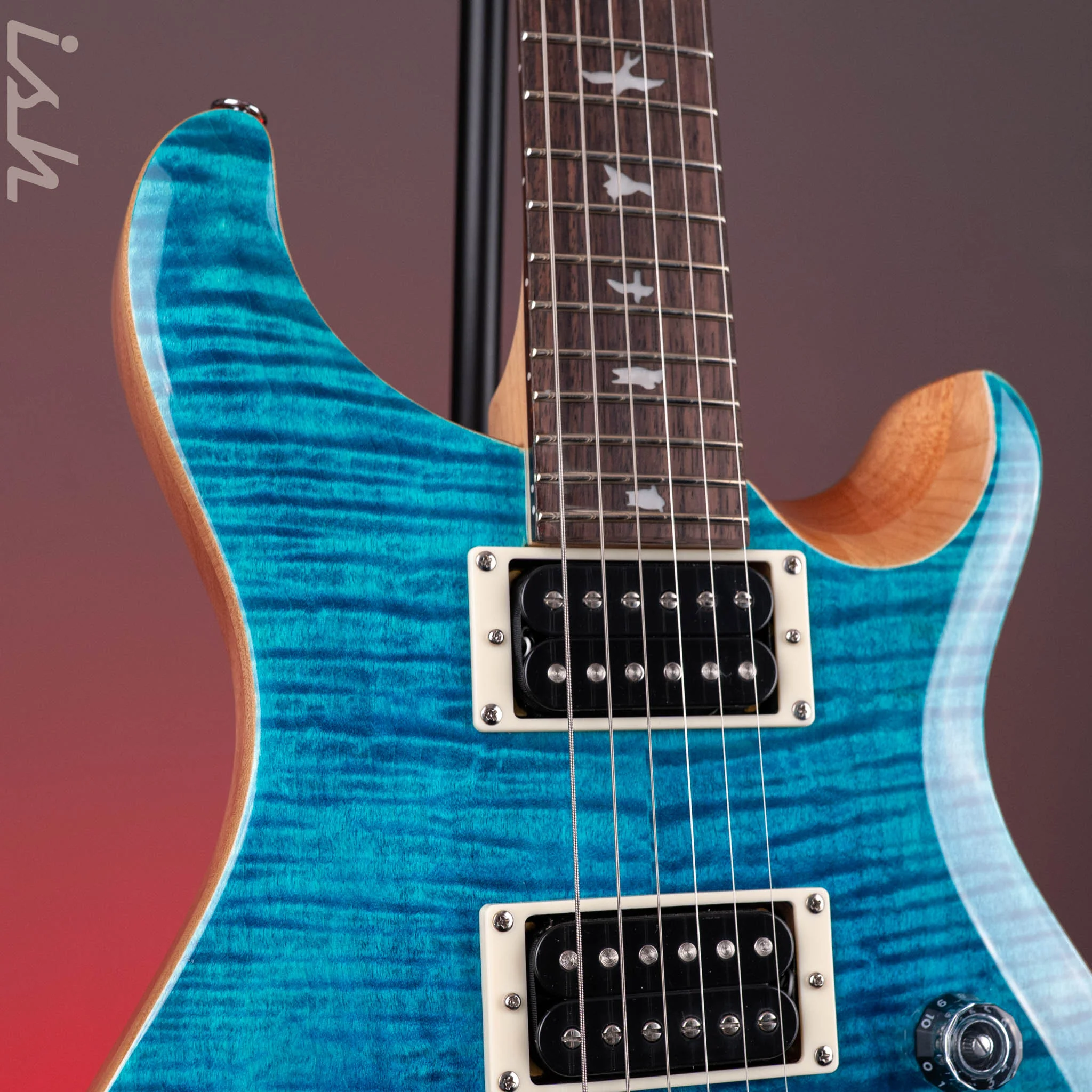 PRS SE Custom 24 Blue Matteo Natural Back - Image 4