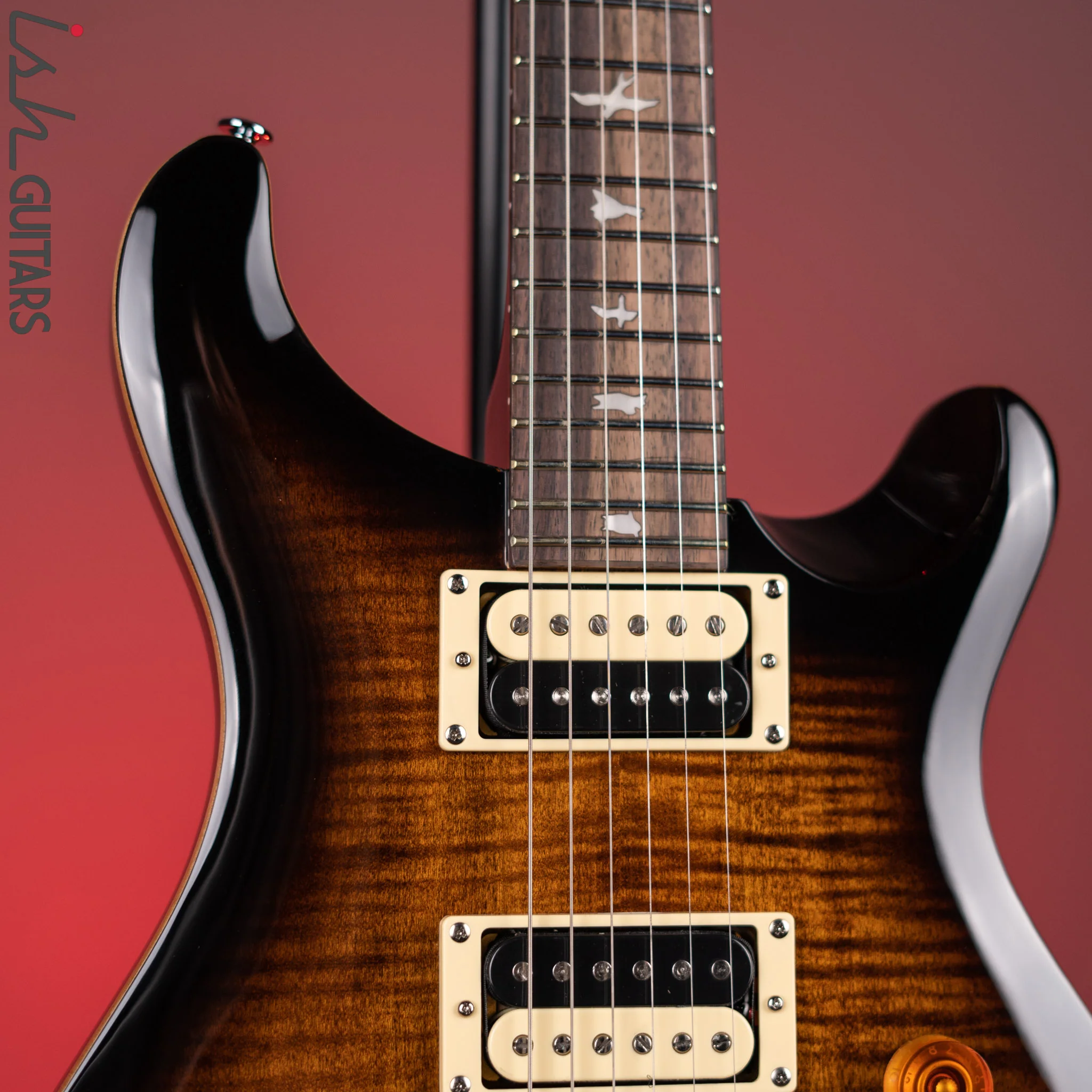 PRS SE Custom 24 Electric Guitar Black Gold - Image 3