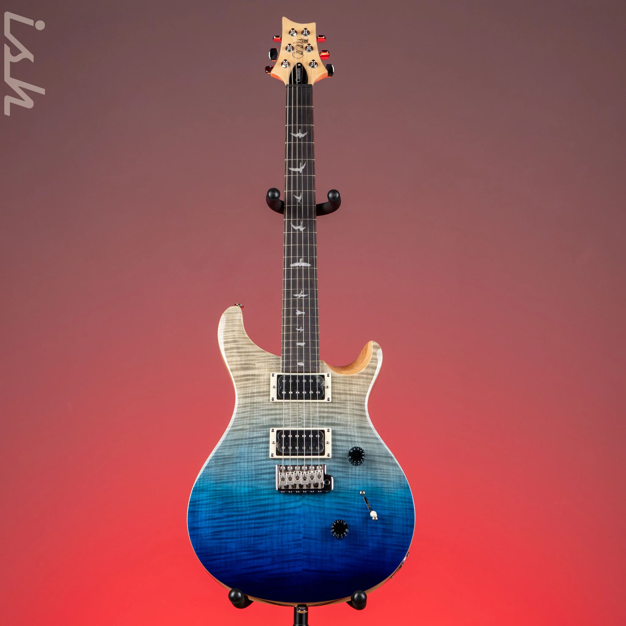 PRS SE Custom 24 Electric Guitar Blue Fade Demo - Image 2