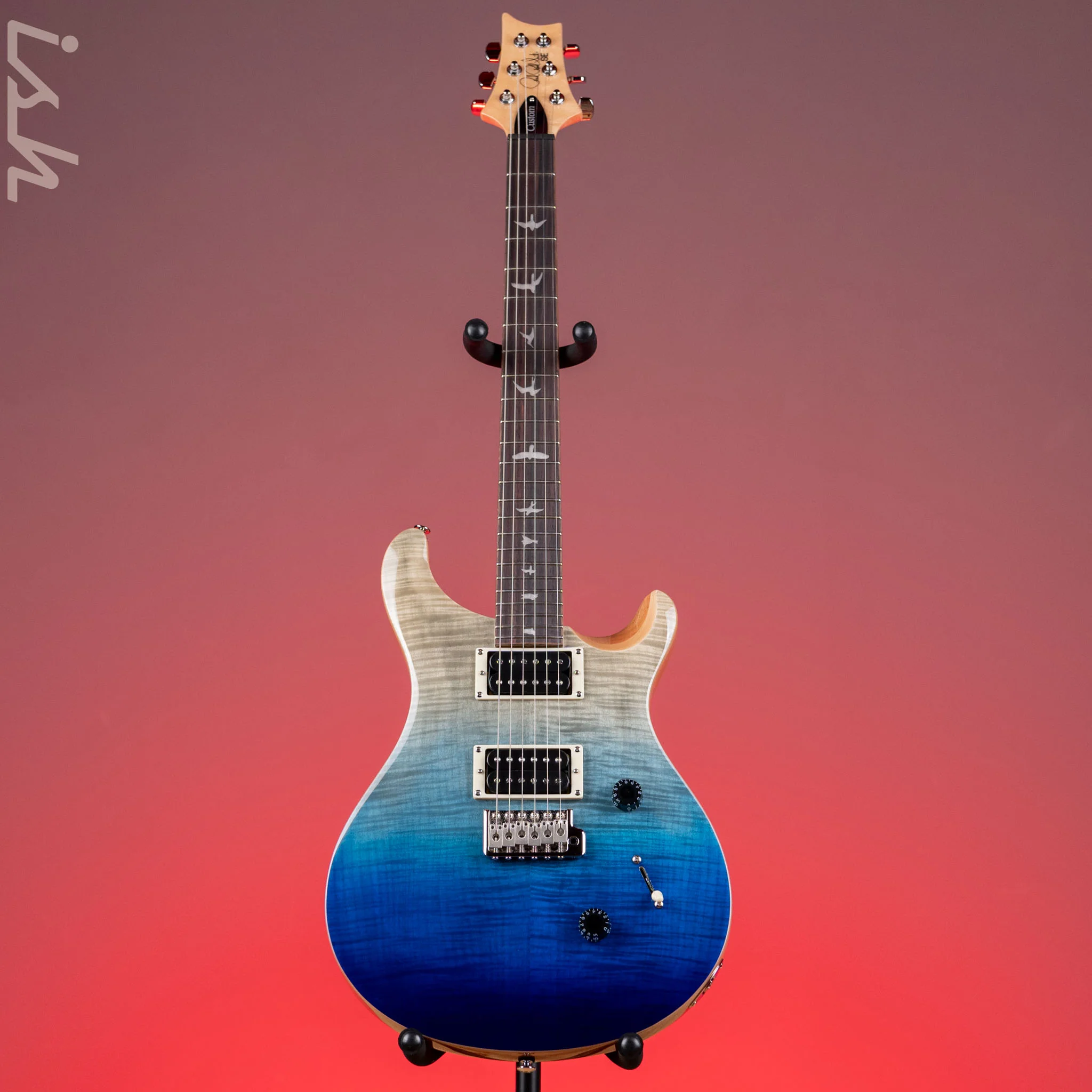 PRS SE Custom 24 Electric Guitar Blue Fade Demo - Image 2