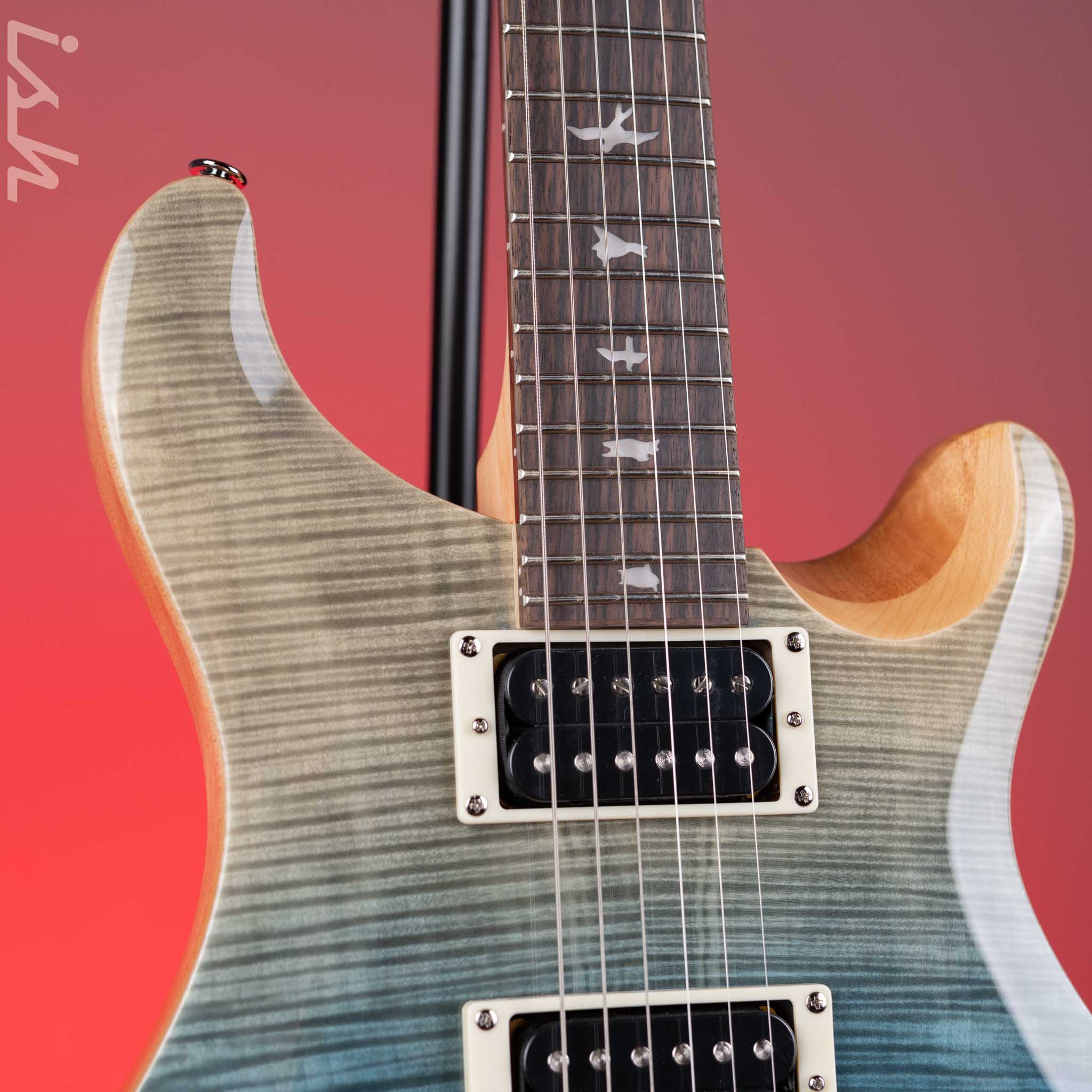 PRS SE Custom 24 Electric Guitar Blue Fade Demo - Image 3