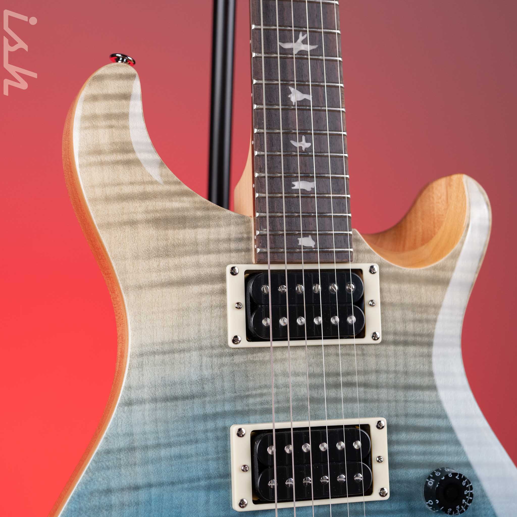 PRS SE Custom 24 Electric Guitar Blue Fade Demo - Image 3