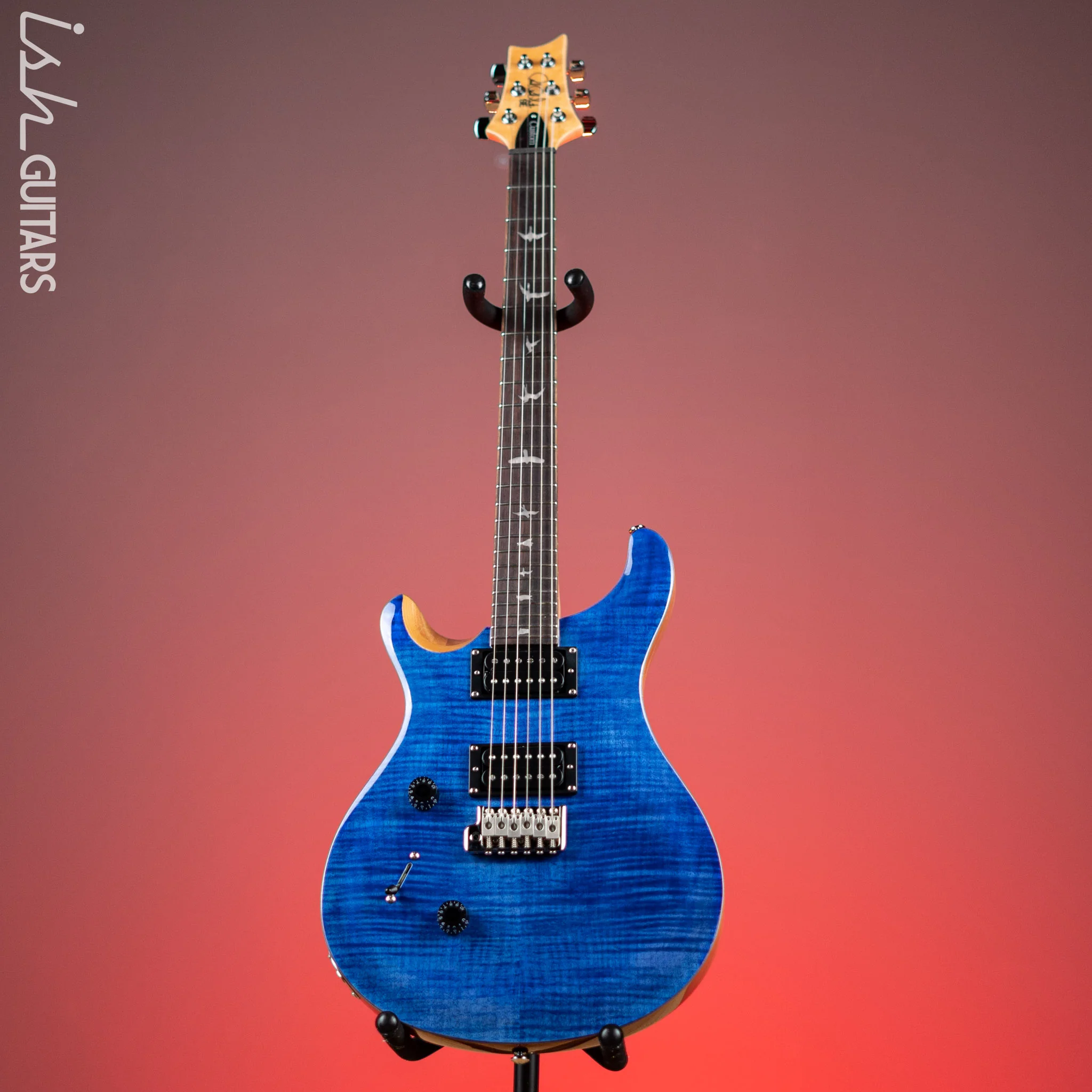 PRS SE Custom 24 Lefty Electric Guitar Faded Blue - Image 2