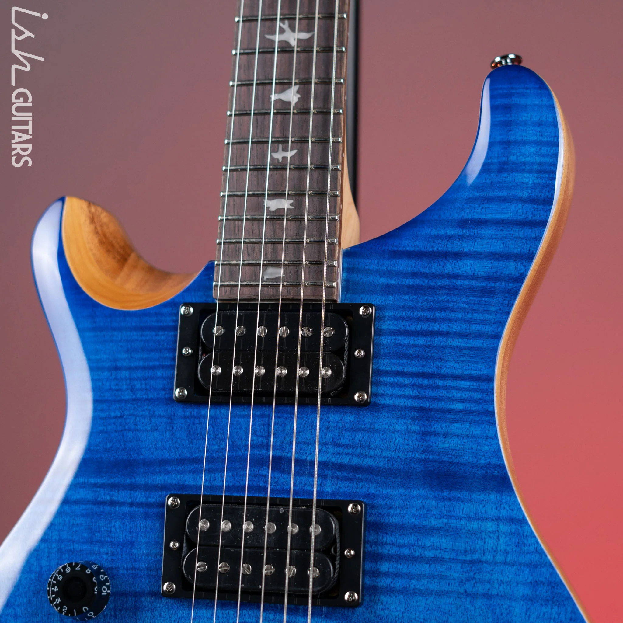 PRS SE Custom 24 Lefty Electric Guitar Faded Blue - Image 3
