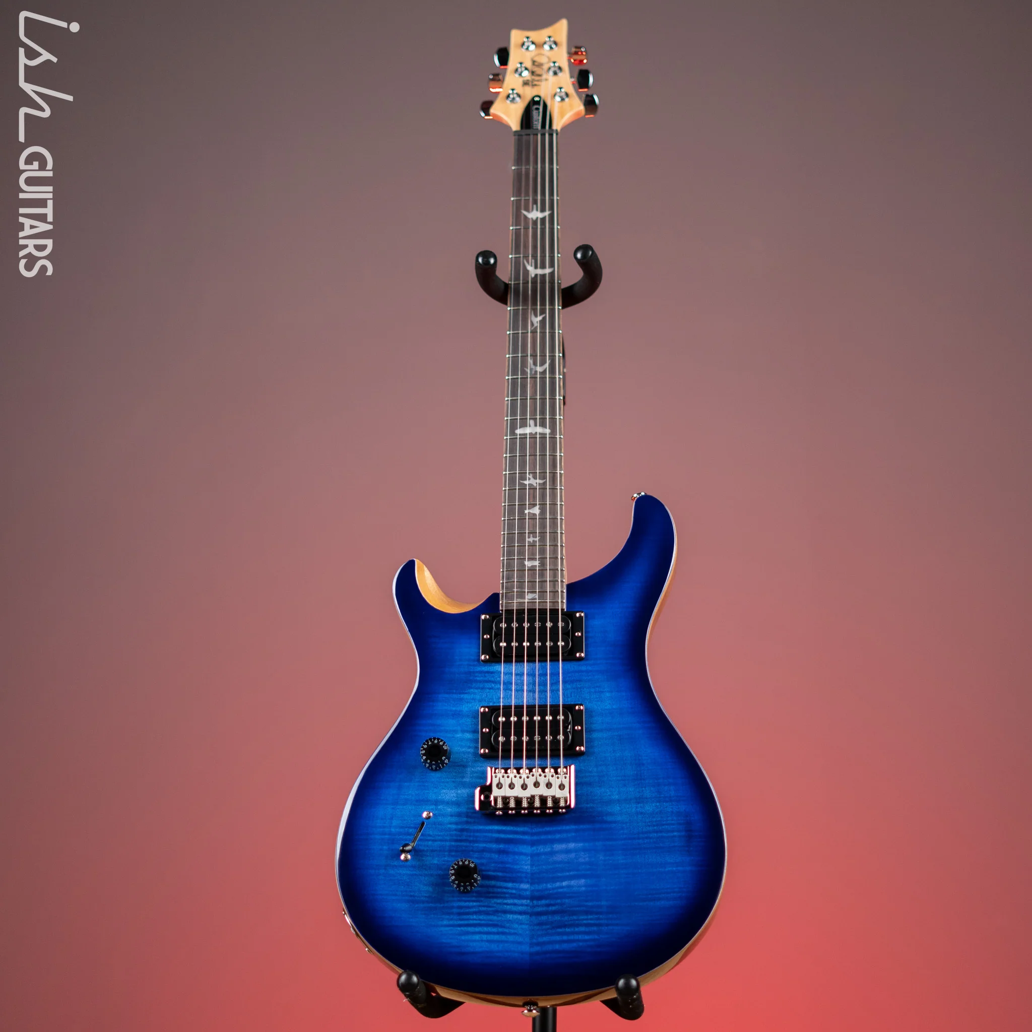 PRS SE Custom 24 Lefty Electric Guitar Faded Blue Burst - Image 2