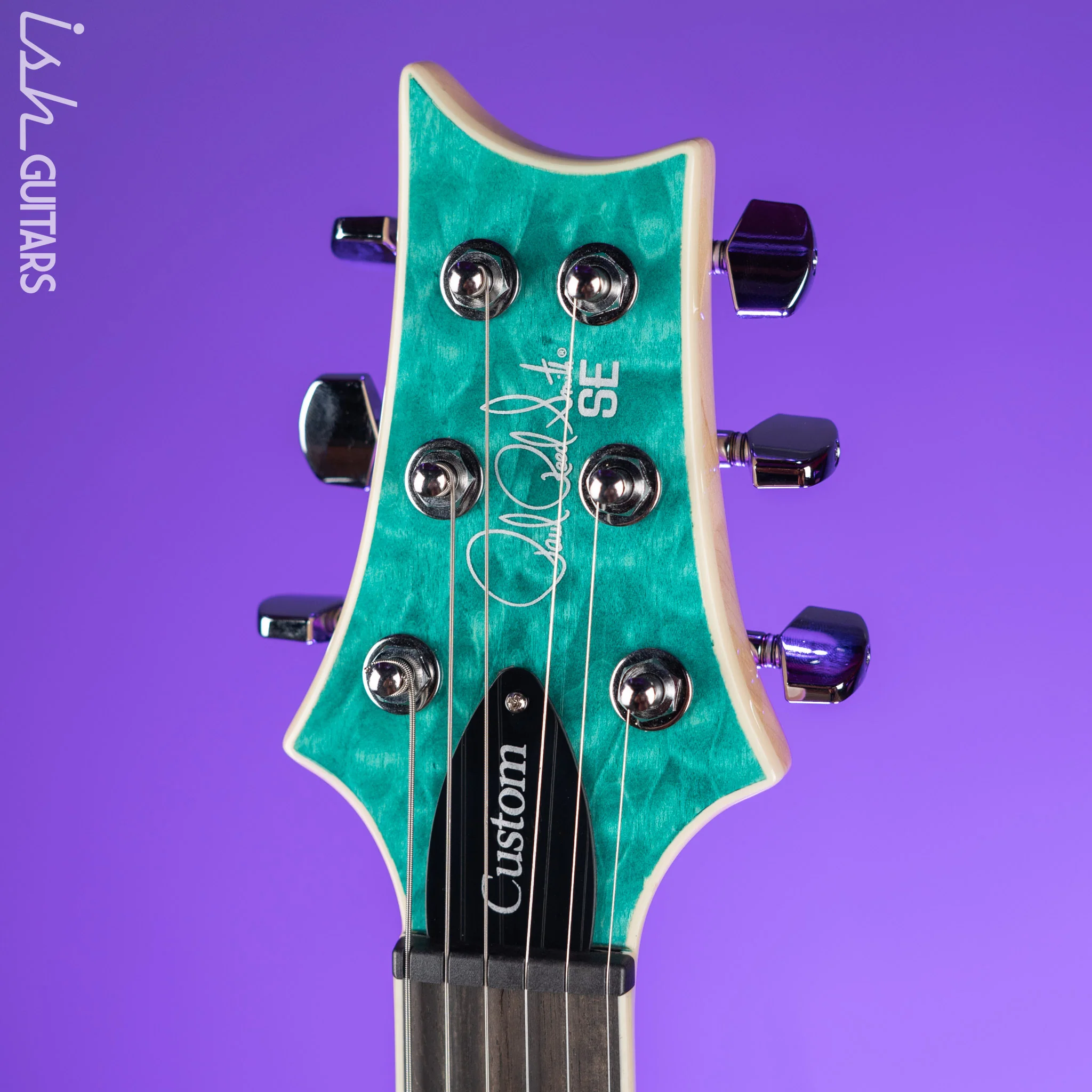 PRS SE Custom 24 Quilt Turquoise Electric Guitar - Image 5