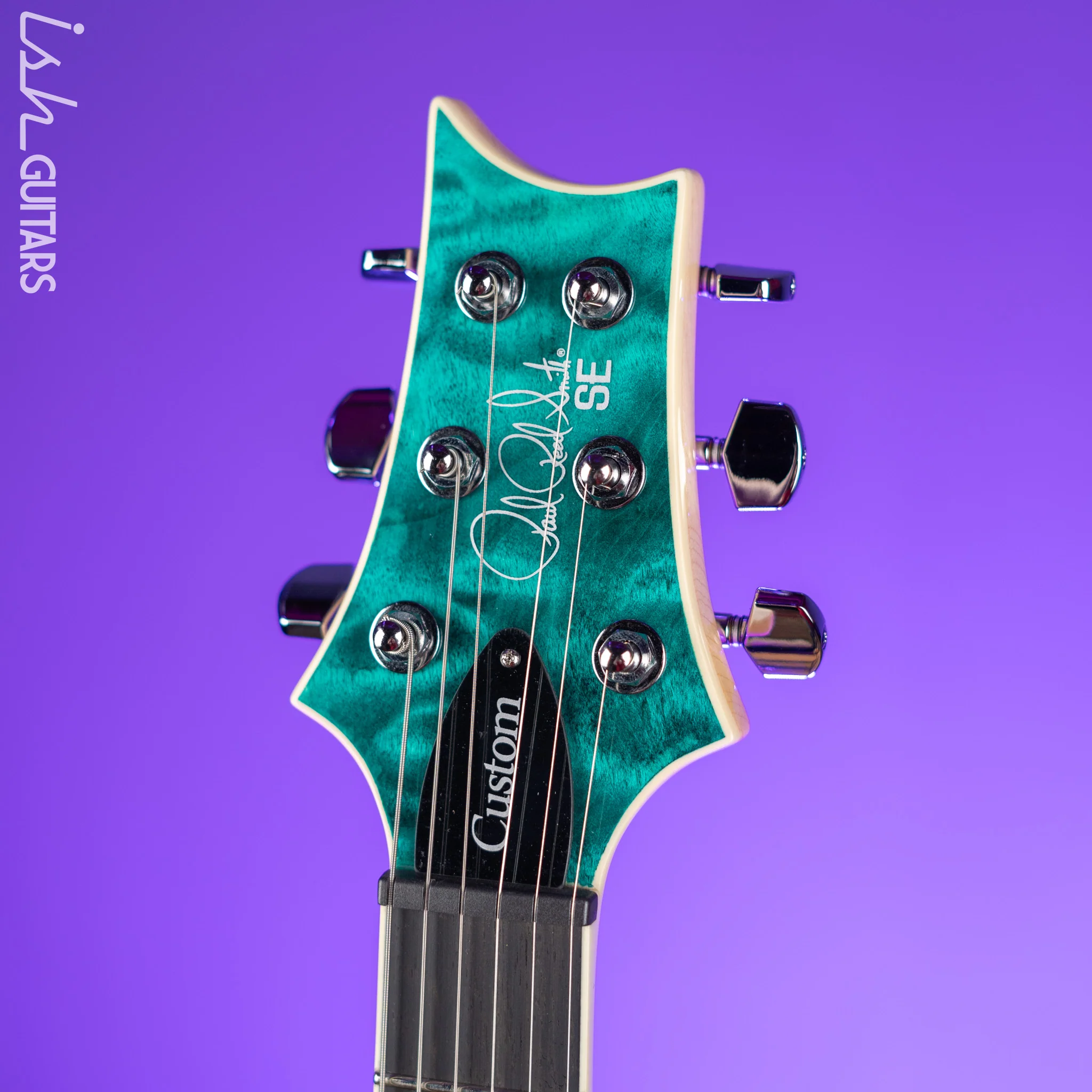 PRS SE Custom 24 Quilt Turquoise Electric Guitar - Image 5