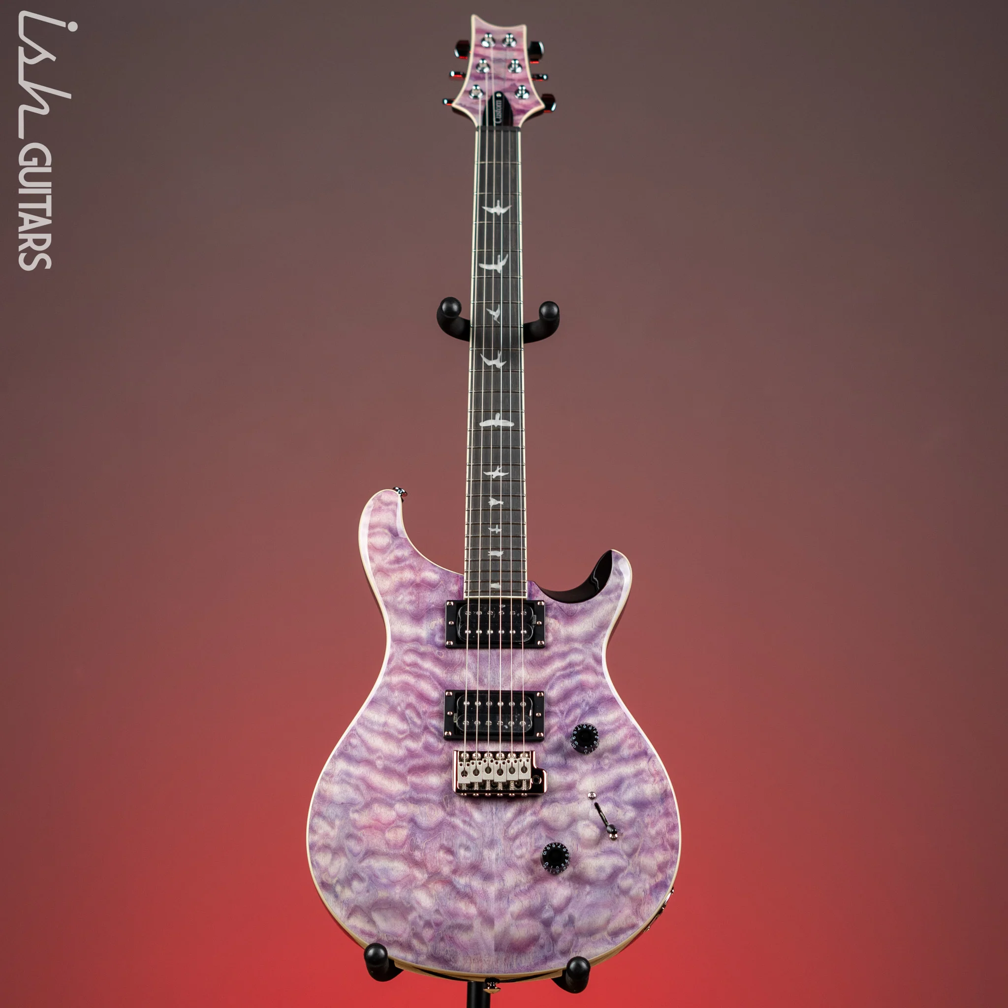 PRS SE Custom 24 Quilt Violet Electric Guitar - Image 2